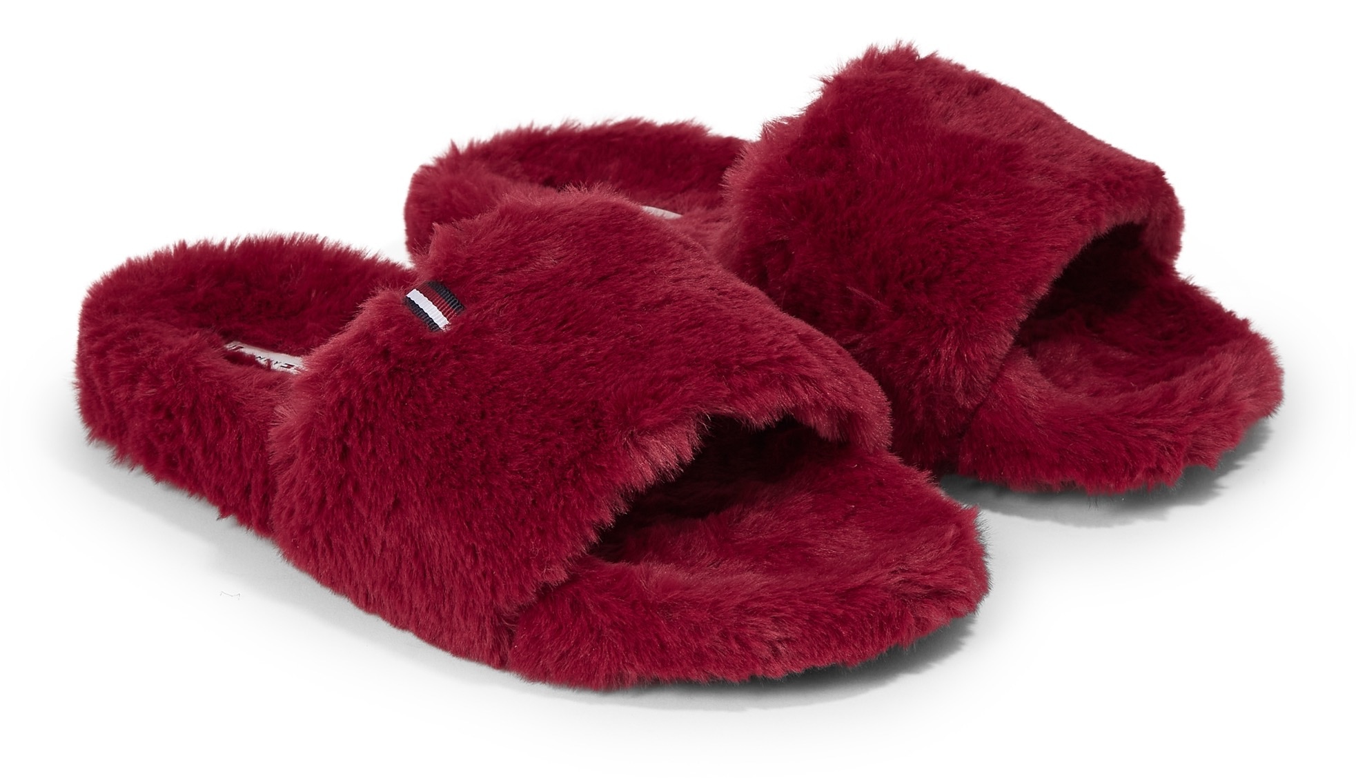 Tommy Hilfiger Plüsch Hausschuhe »FUR HOME SLIPPER SLIDE«, zum Wohlfühlen