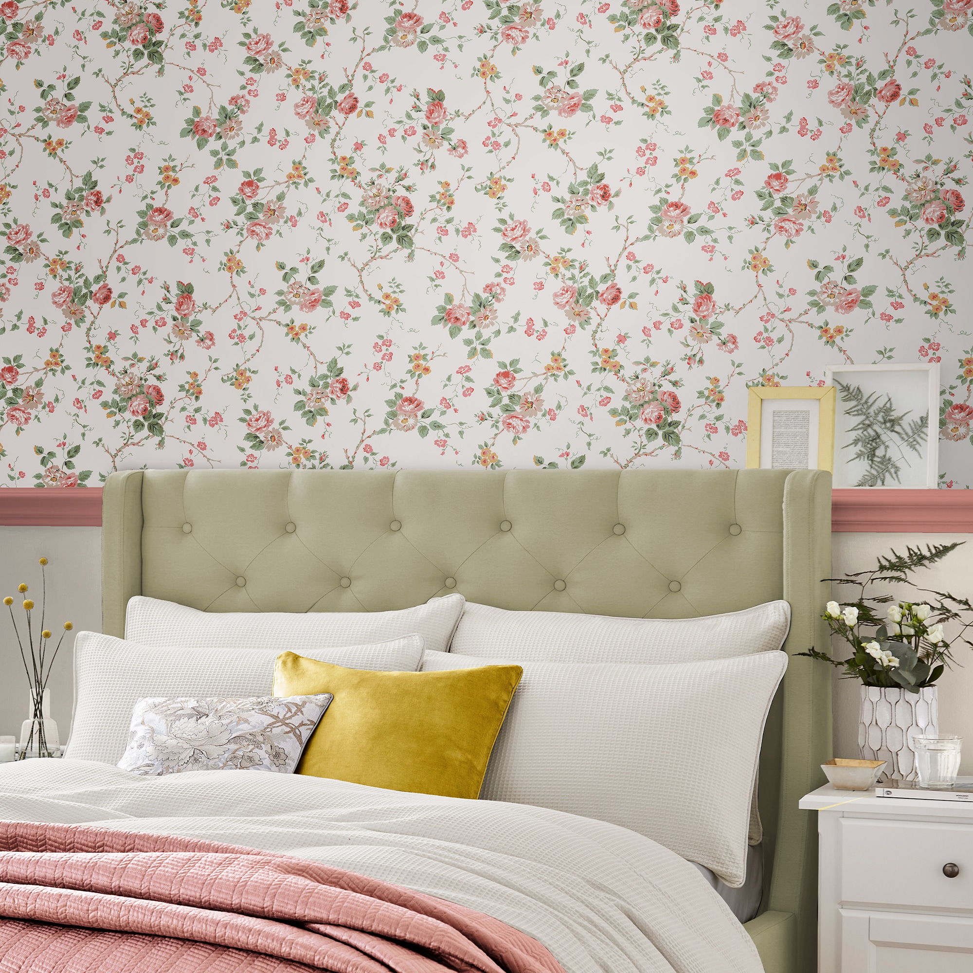 LAURA ASHLEY Vliestapete "Mountney Garden" geblümt glatt 10mx52cm (ca. 5m2)