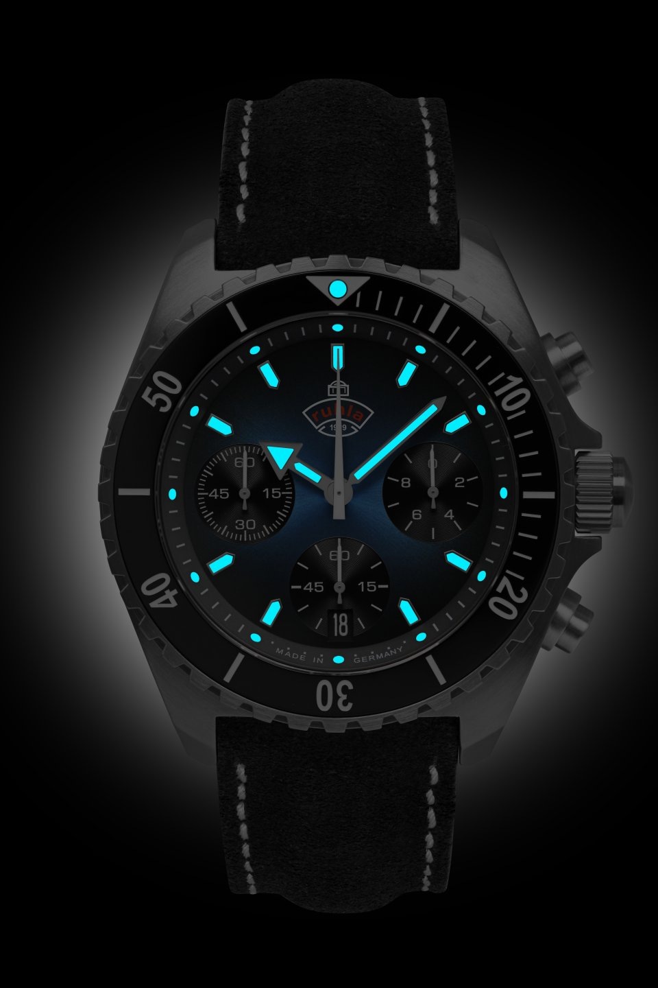 ruhla Chronograph »Glasbach Cup«, Quarzuhr, Herrenuhr, Datum, Stoppfunktion, Saphirglas, Made in Germany