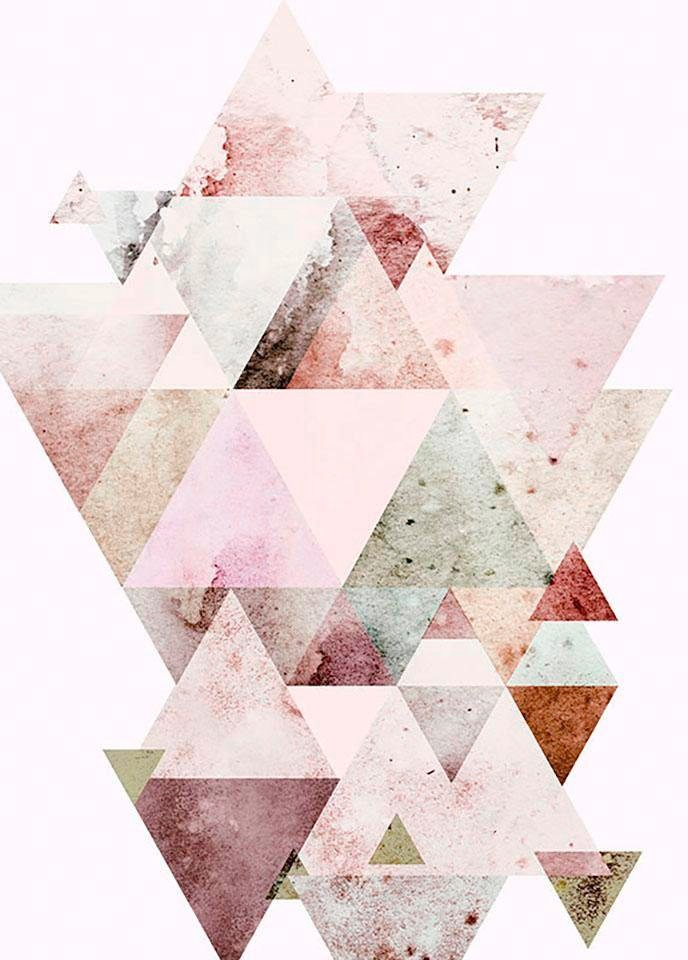 Komar Bild »Triangles Red«, Formen-Kunst, (1 St.), Wandbild zur Dekoration - ohne Rahmen