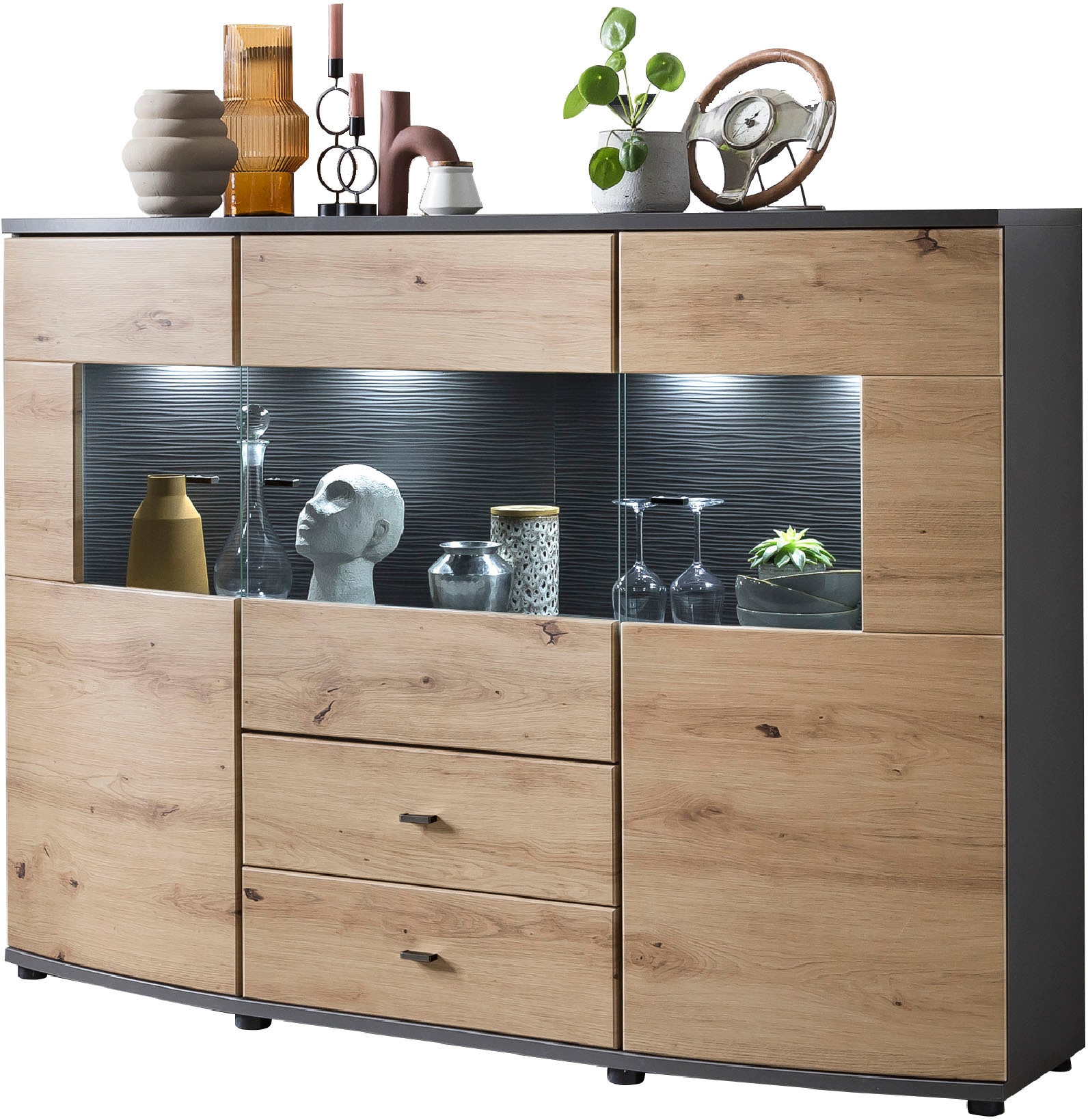 INOSIGN Highboard "DERA", Vitrine, Breite 160 cm