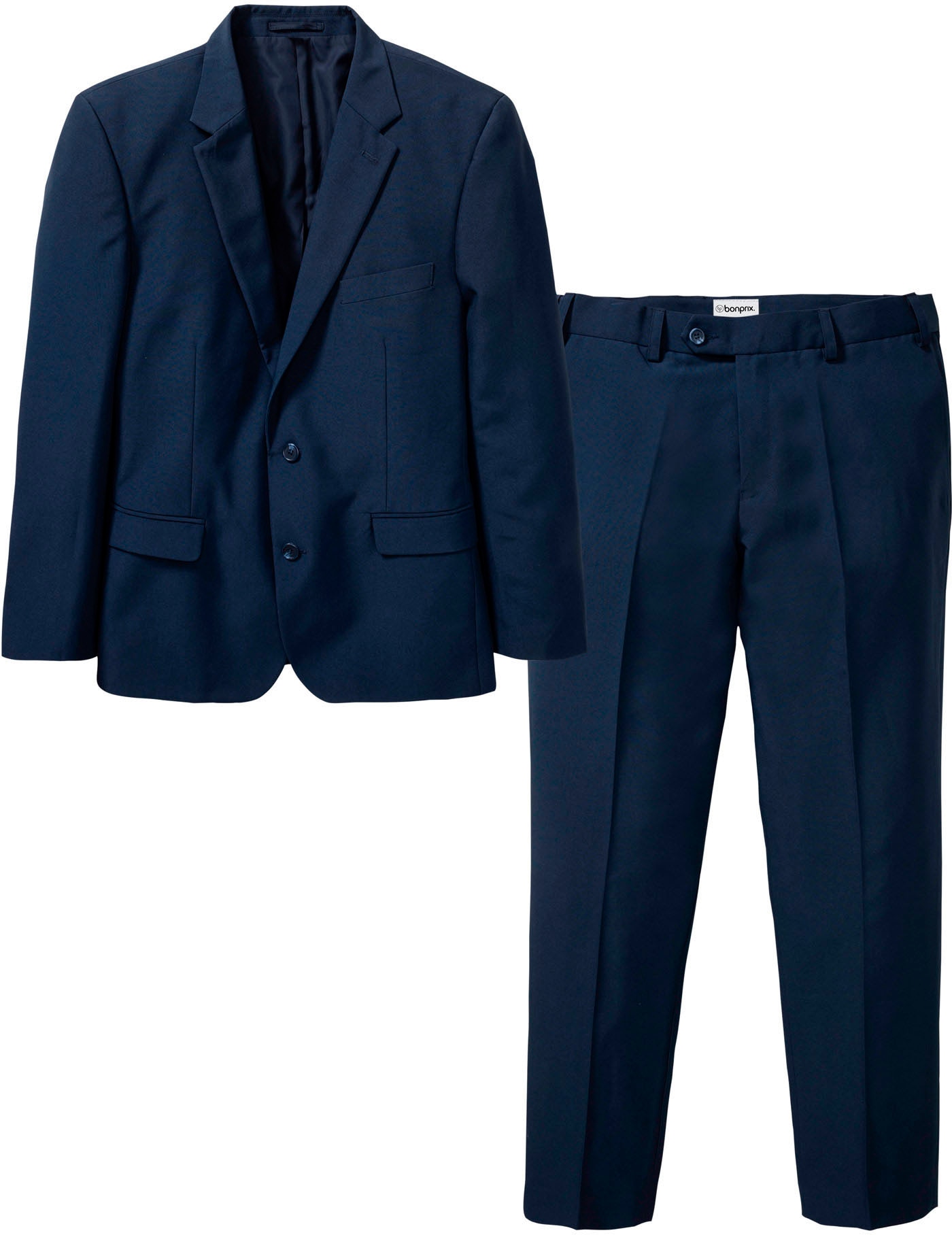 bonprix Anzug Set, 2 Stk. tlg. slim fit zweiteiliges Set mit Sakko und Hose, aus Polyester, Casual Stil
