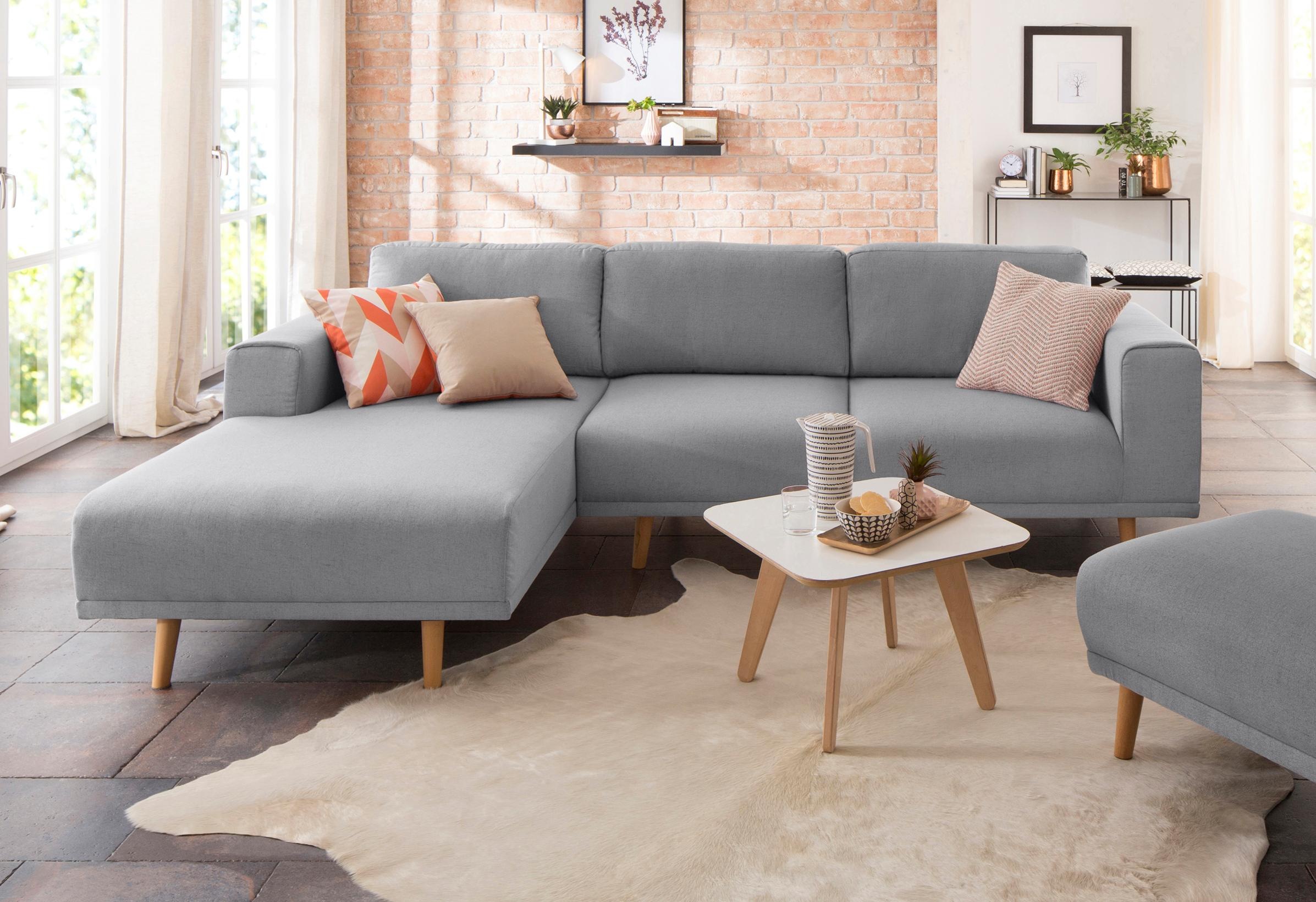 Home affaire Ecksofa »Lasse L-Form«, im scandinavischen Stil mit Holzfüßen