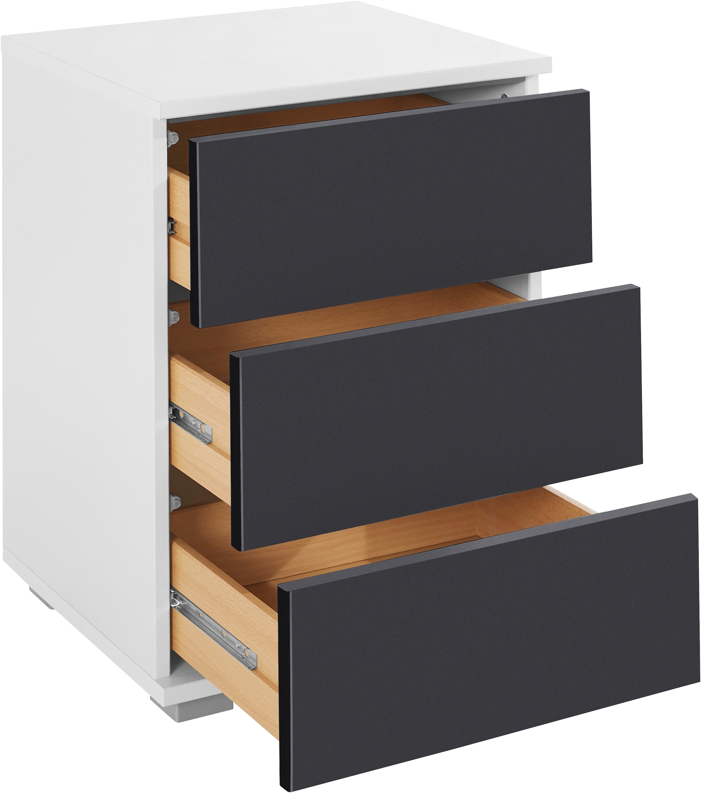 priess Nachtkommode, mit LED-Beleuchtung und Push-to-open
