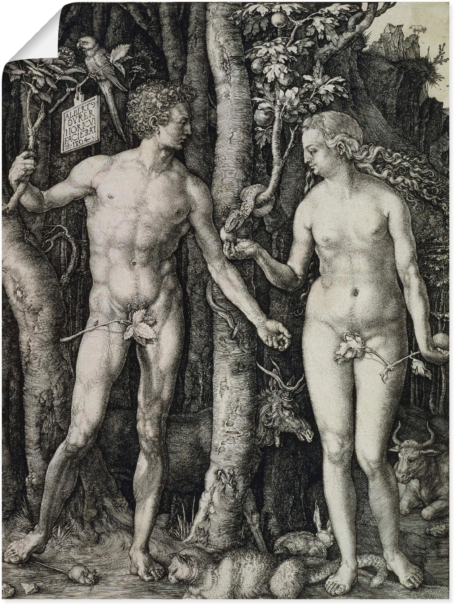 Artland Wandbild "Adam und Eva. 1504", Religion, (1 St.), als Leinwandbild, günstig online kaufen