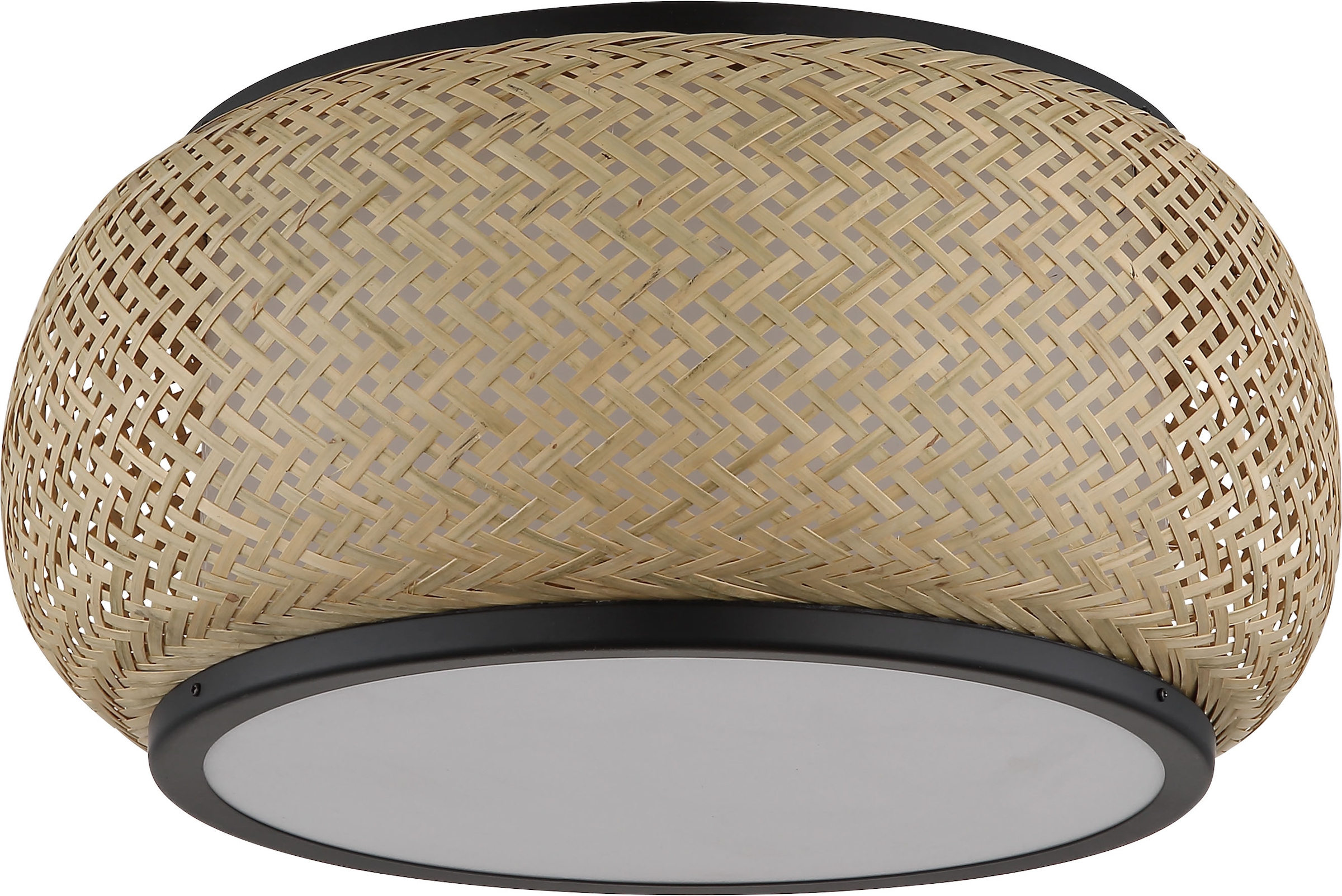 GLOBO LIGHTING Deckenleuchte BAMBORA LED-Modul 1 Stk. Schwarze Deckenlampe  Bambus LED CCT opal, Memory | BAUR