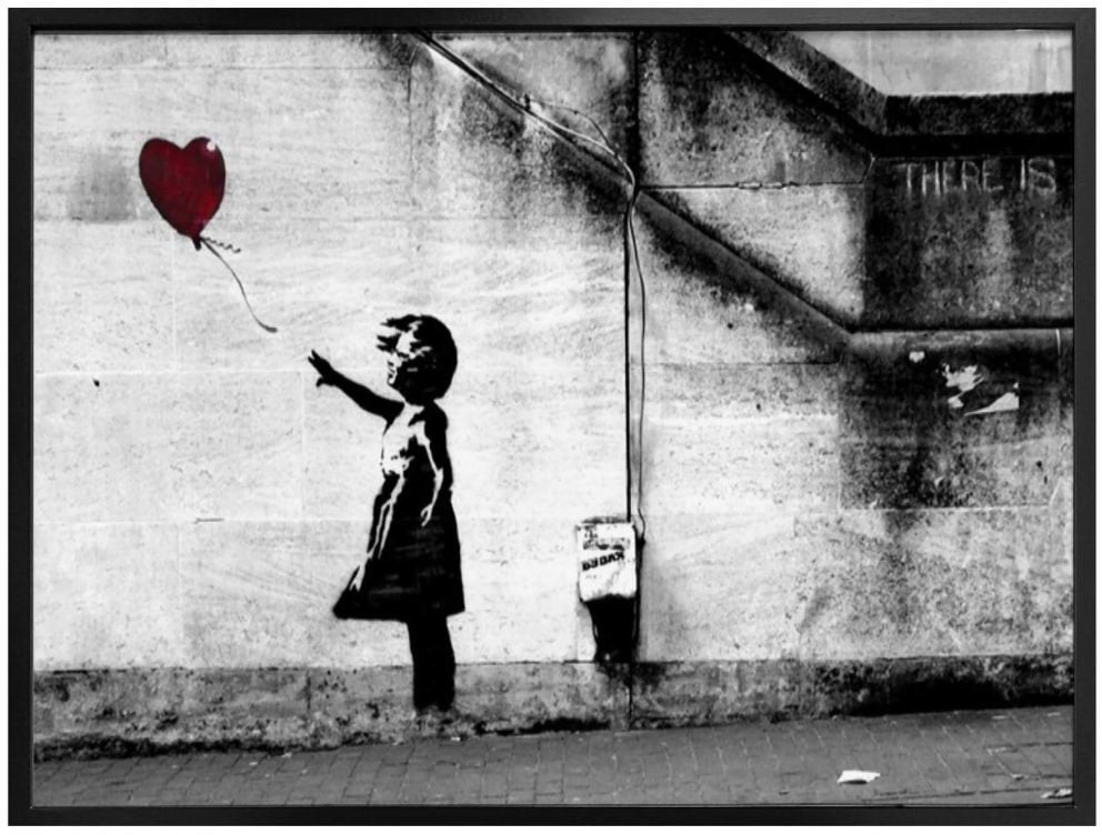 with balloon«, Wandposter Poster, Bild, Wandbild, Girl Wall-Art (1 »Graffiti | BAUR Bilder Friday Poster St.), Black Menschen,