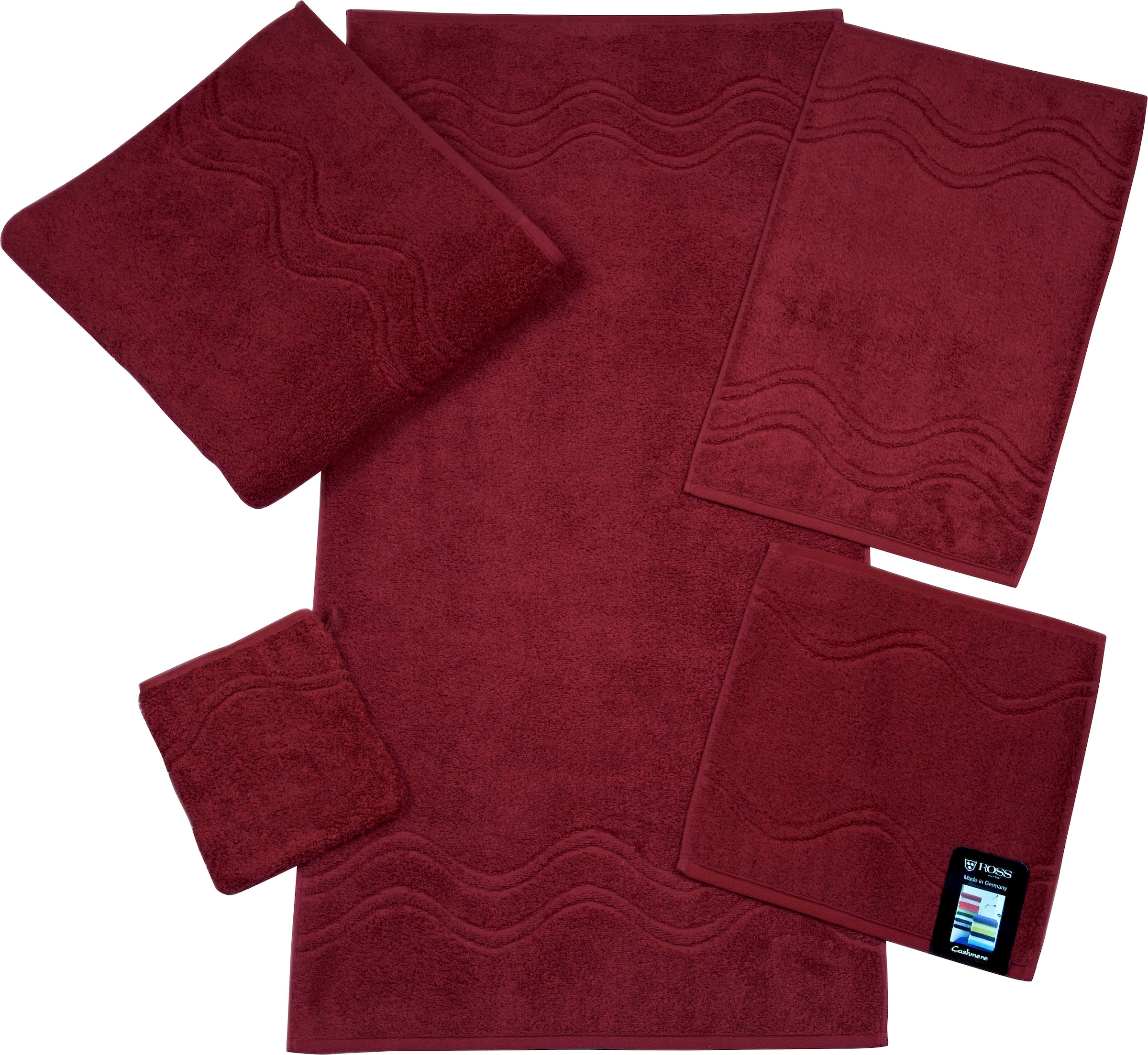 ROSS Duschtuch »Cashmere feeling«, (1 St.), 100% Baumwolle, mit Wellen-Bordüre, große Farbauswahl