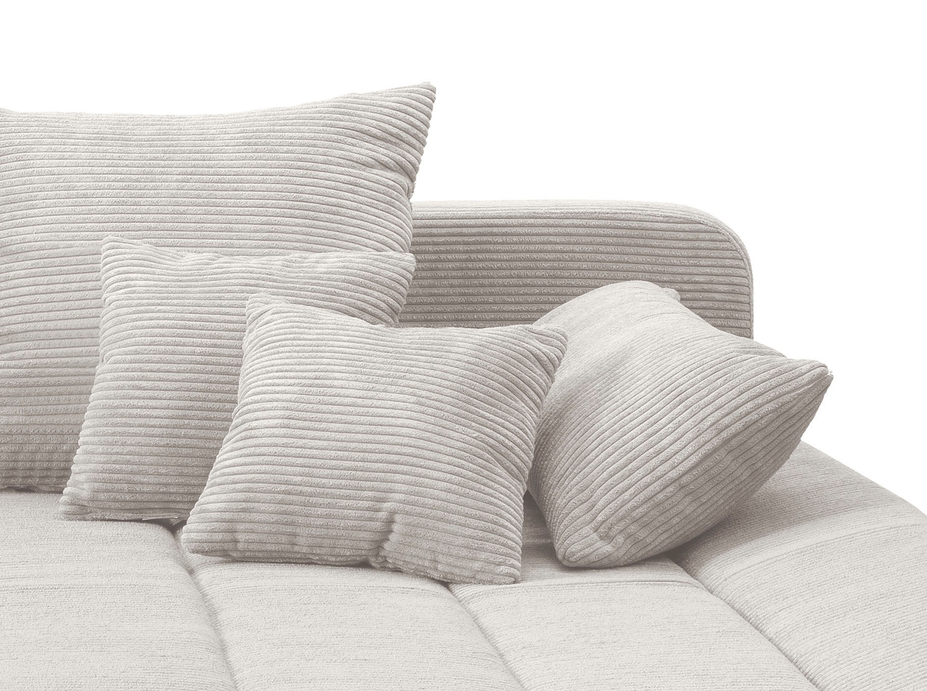 Ecksofa HOME AFFAIRE "Imola, bequem, aktuelle Steppung im Sitz, L-Form, Breite 270cm", silber, B:270cm H:90cm T:170cm, Microfaser PRIMABELLE (100% Polyester) / Struktur (82% Polyester, 9% Viscose, 7% Baumwolle, 2% Nylon);Kunstleder SOFTLUX / Struktur (82% 6