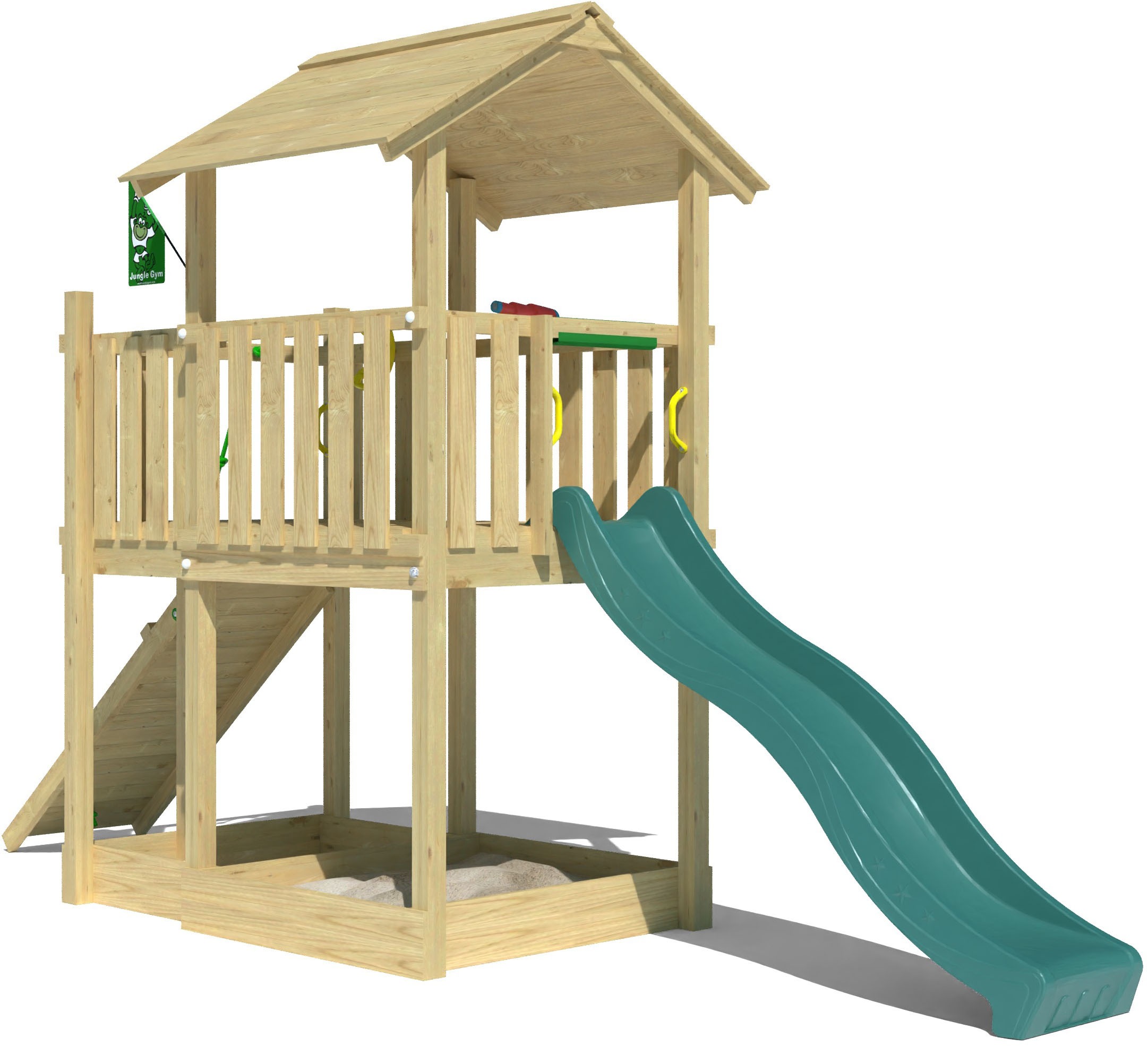 Jungle Gym Spielturm »Drift«, (Set), Spielanlage inklusive Rutsche mit Wasseranschluss
