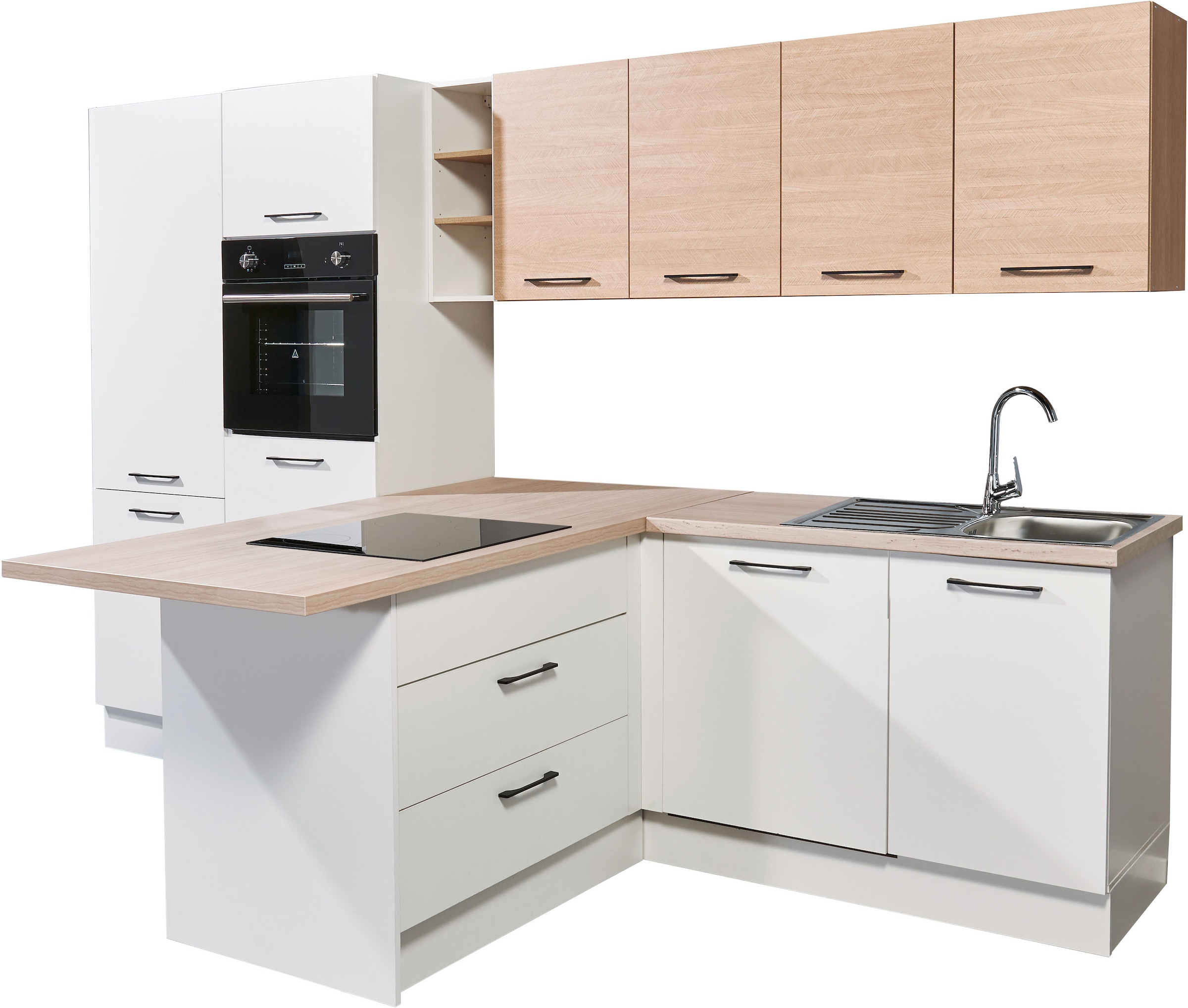 BASIC by Balculina Küchenzeile »Girona B/H/T 325x211x200 cm« Breite 325cm, wahlweise mit E-Geräte, Softclose
