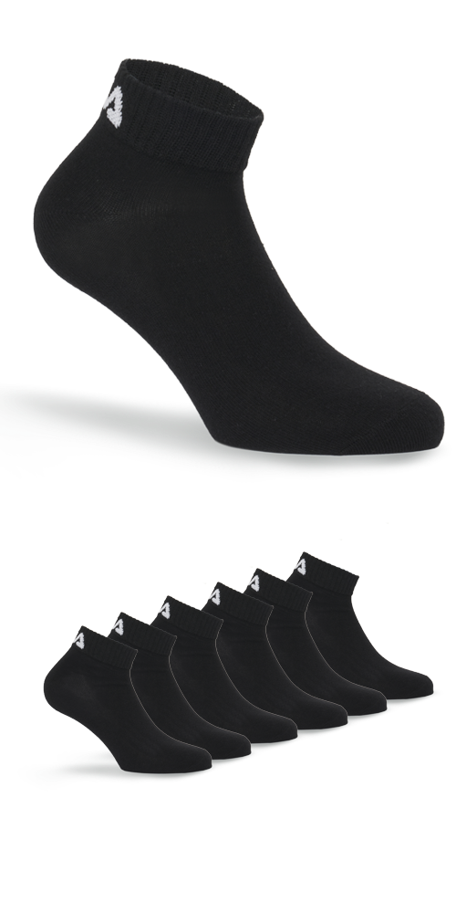 Fila Kurzsocken »UNISEX INVISIBLE PLAIN SOCKS«, (6 Paar), Baumwollmischung, Rippenbündchen, flache Zehennaht