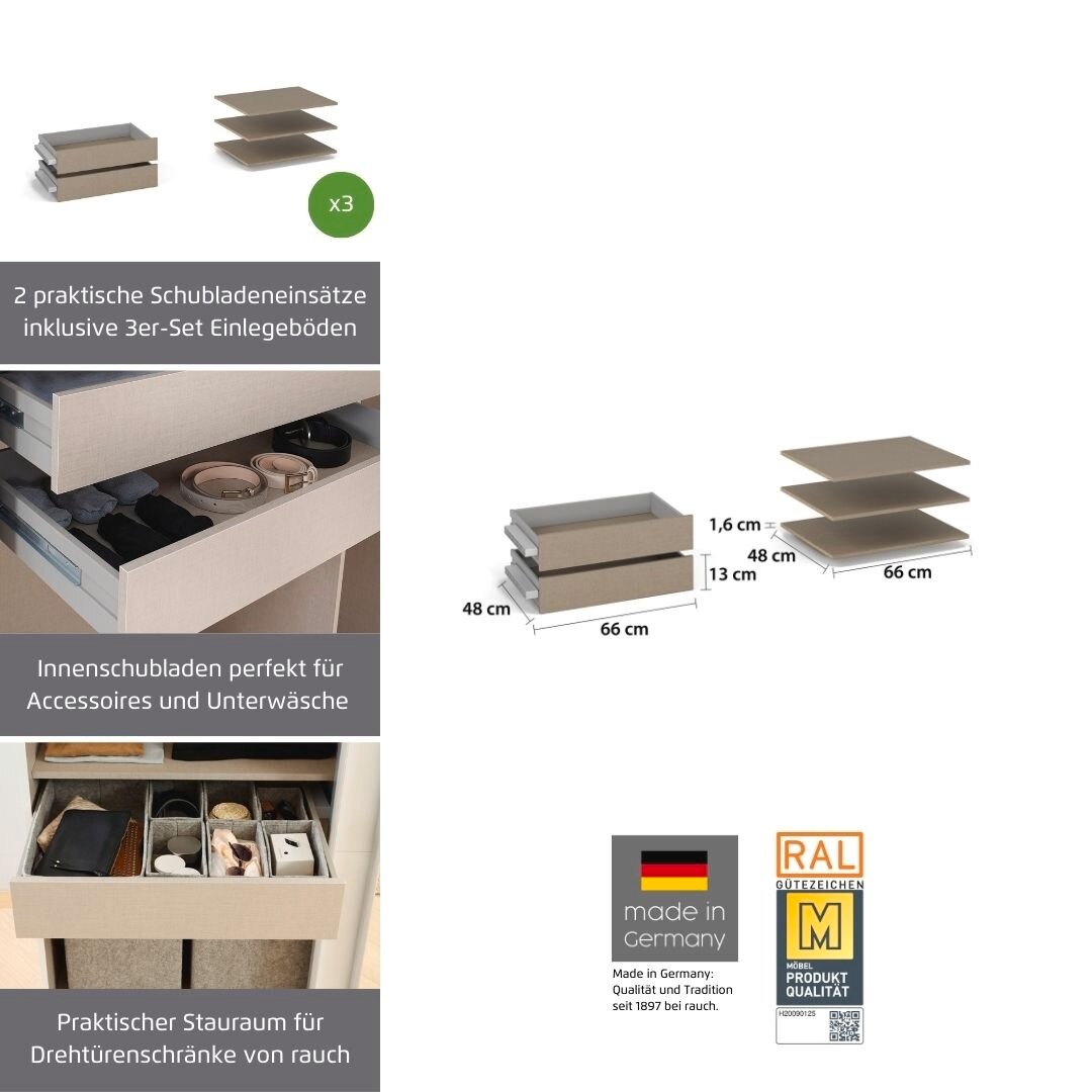 rauch Schubladeneinsatz "Zubehör für Schwebetürenschränke Rauch ORANGE" Set günstig online kaufen