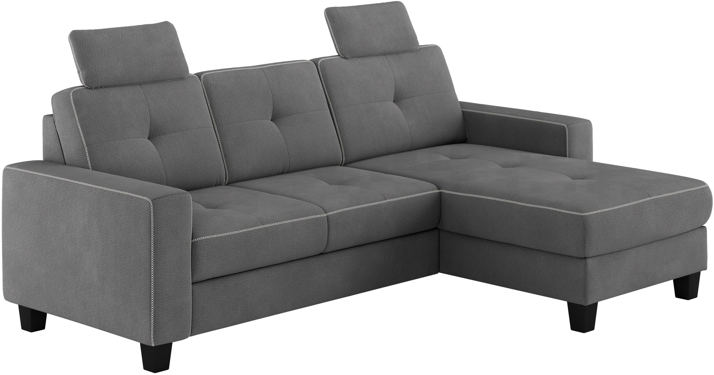 Places of Style Ecksofa »Varese L-Form«, wahlweise mit Bettfunktion und Bettkasten
