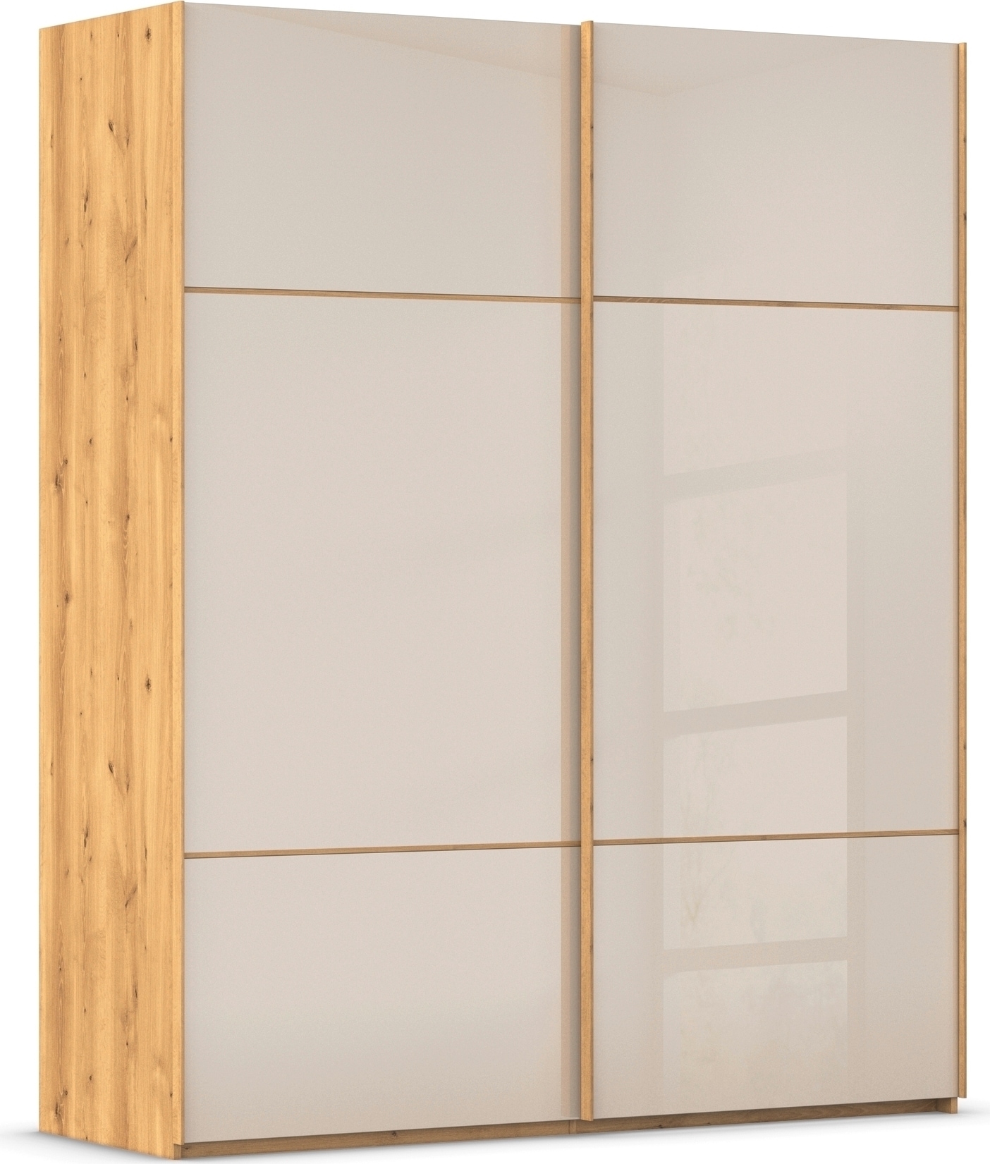 rauch "Kleiderschrank Schrank Garderobe Schlafzimmerschrank SCALE-TRIO" edle dreigeteilte Front mit 2 Zierleisten Glasfront MADE IN GERMANY