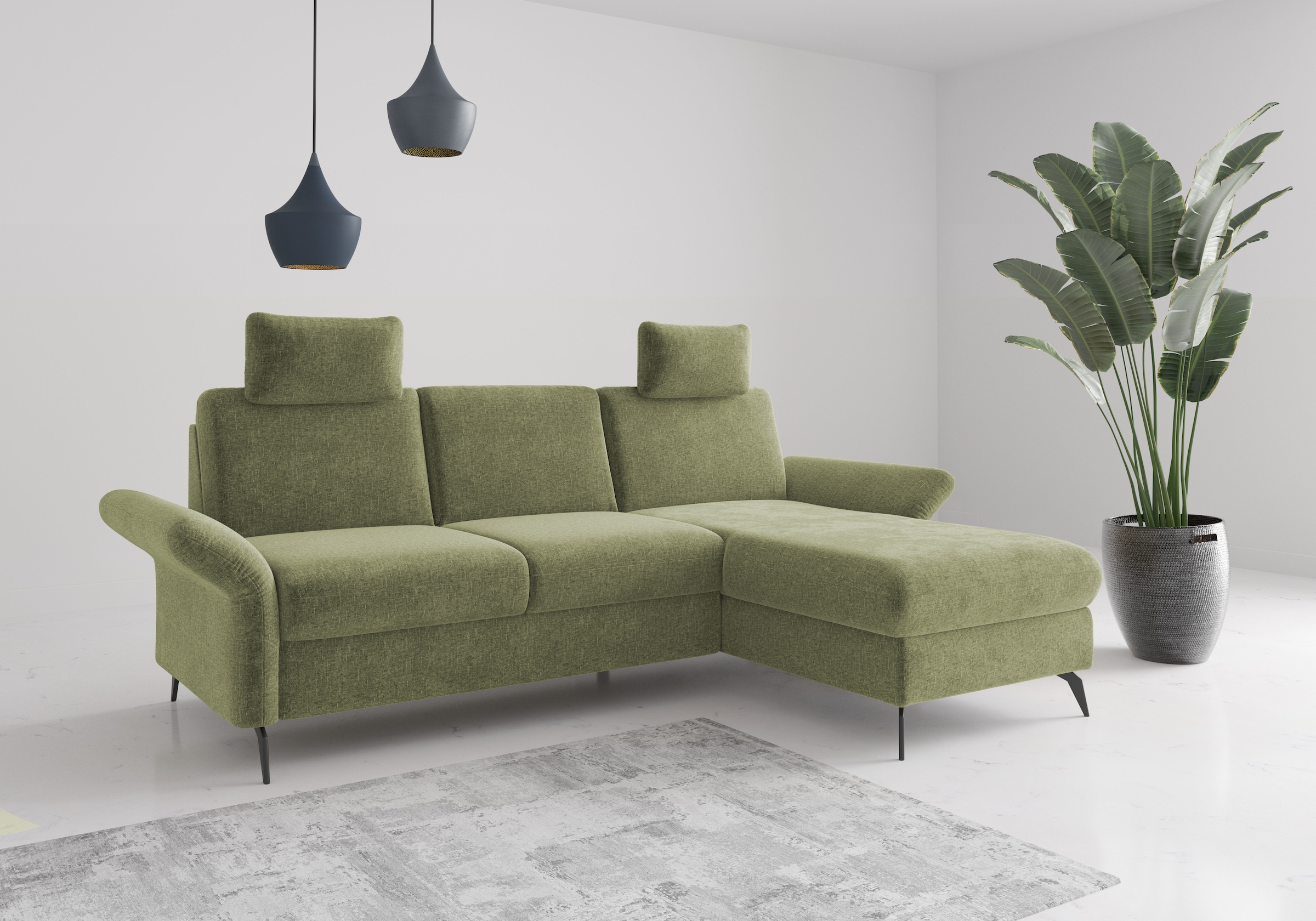 OTTO home Ecksofa "Rochelle" wahlweise mit Schlaffunktion, Bettkasten und Armteilverstellung