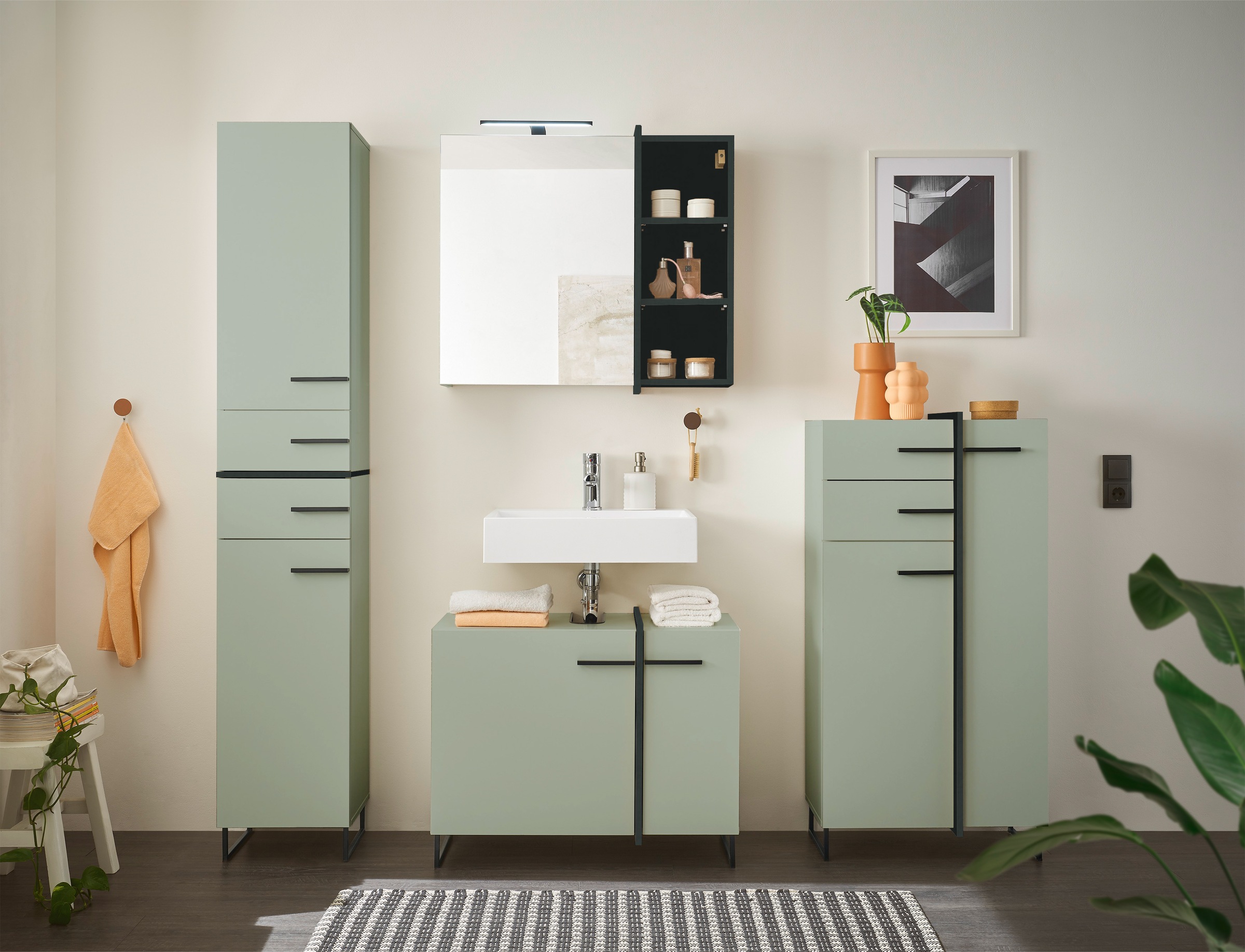 BASIC by Balculina Spiegelschrank "Palermo, BxHxT 80x72x22 cm" 1 Stk. tlg. günstig online kaufen