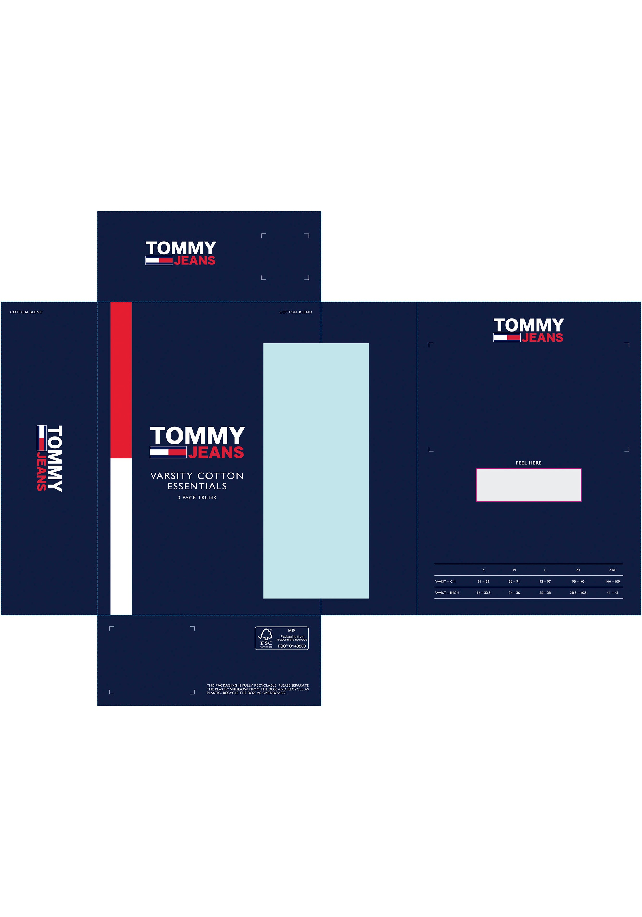 Tommy Hilfiger Underwear Trunk »3P TRUNK DTM«, (Packung, 3 St., 3er-Pack), mit Tommy Jeans Logo-Elastikbund