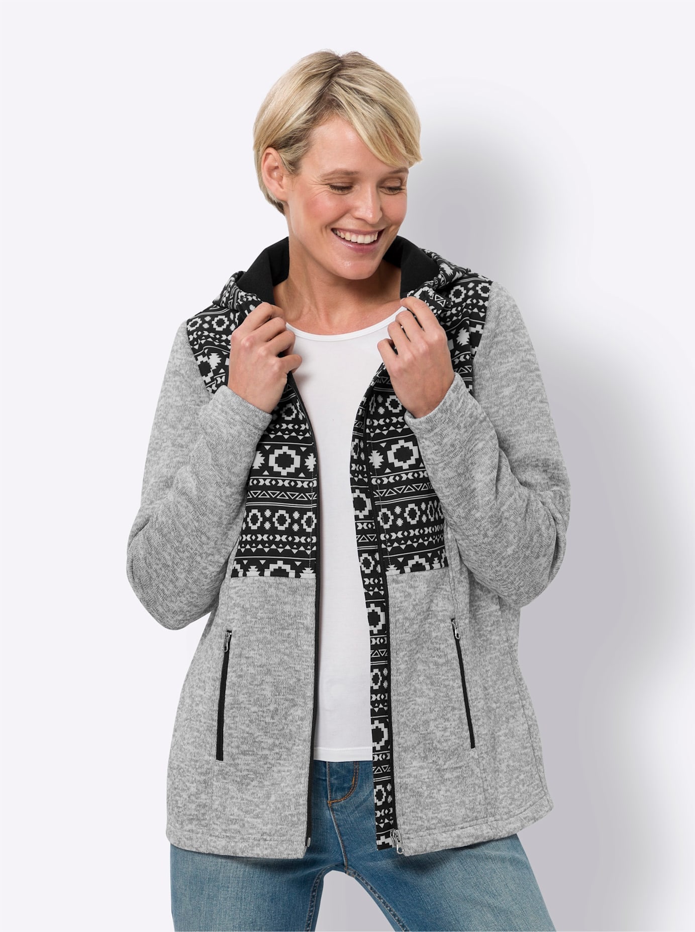 Classic Basics Langjacke, mit Kapuze
