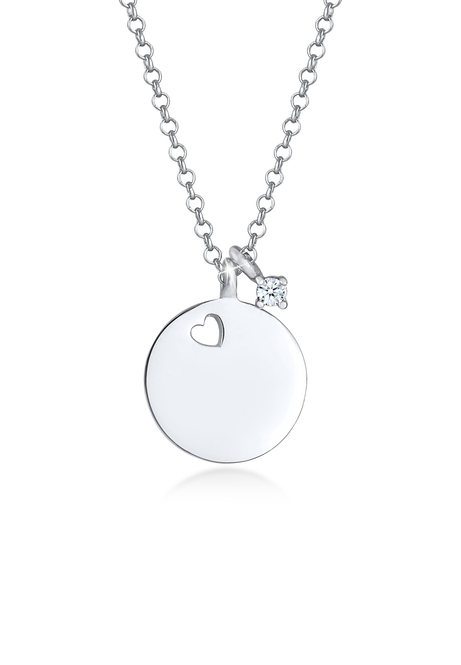 BAUR kaufen Elli Plättchen Solitär Diamant »Herz Silber« 925 DIAMONDS (0.03ct) Collierkettchen |