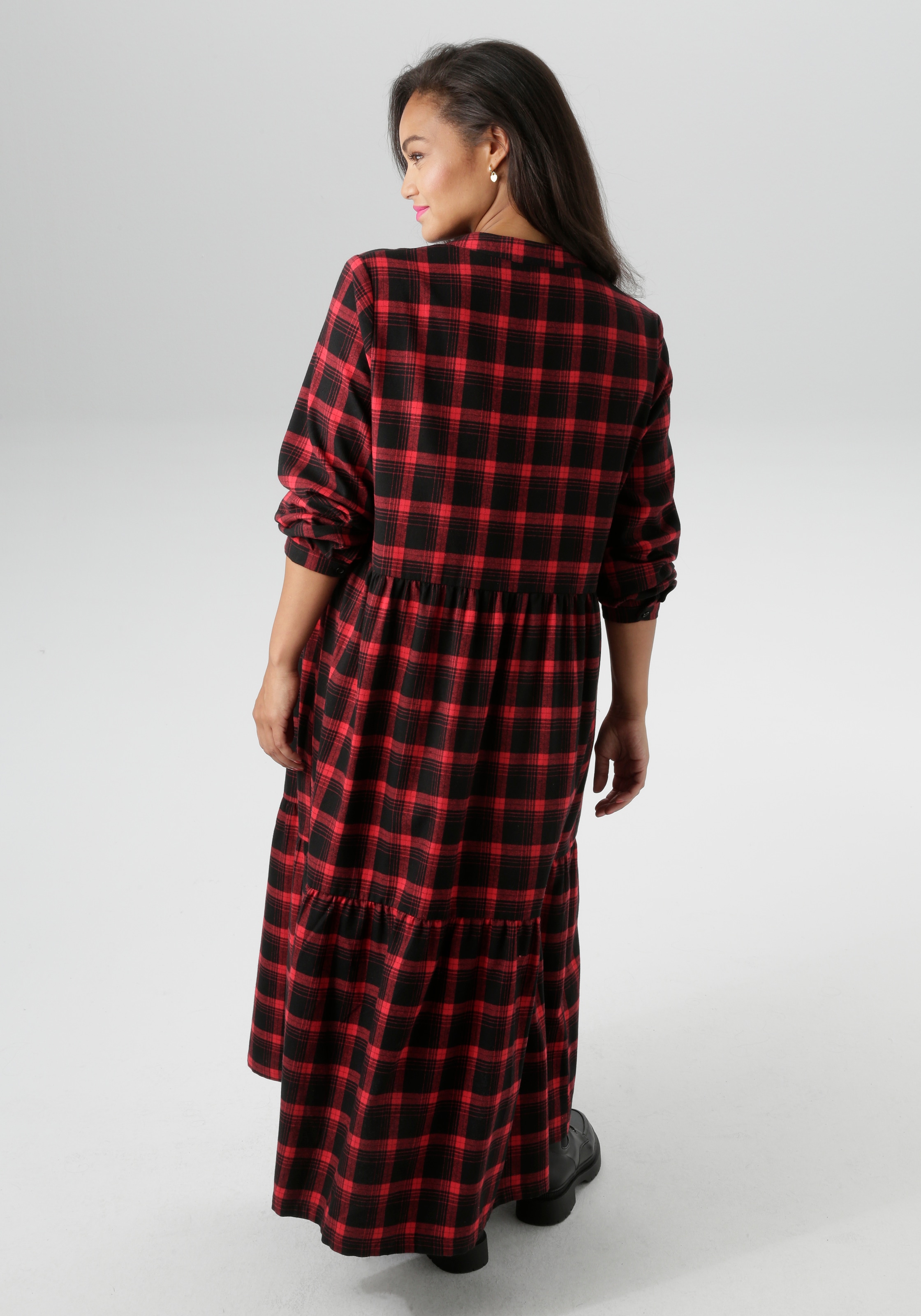 Aniston PLUS Karokleid, aus weicher Flanell mit Karo - NEUE KOLLEKTION