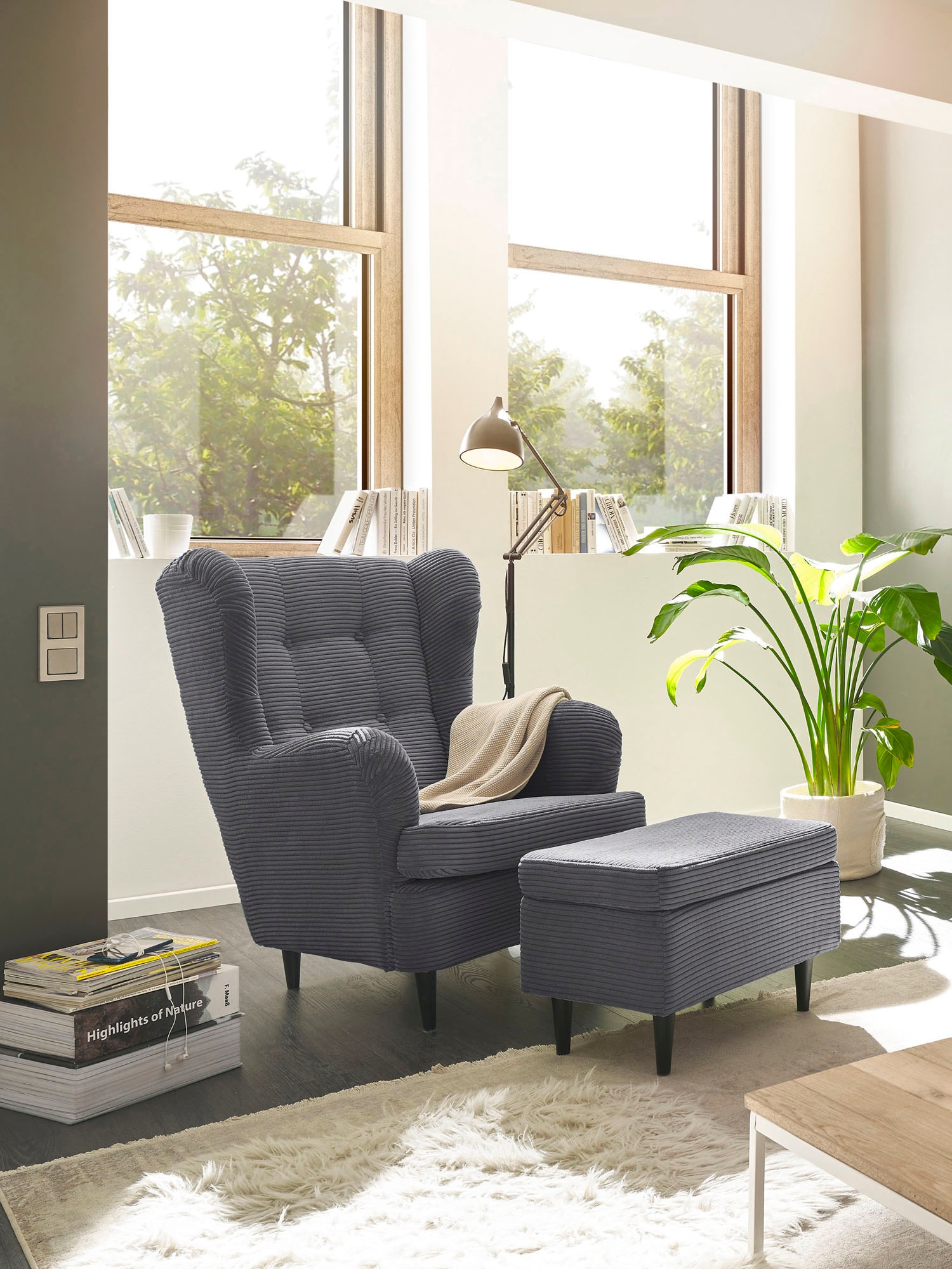 ED EXCITING DESIGN Hocker »Oskar«, mit Massivholzfüßen