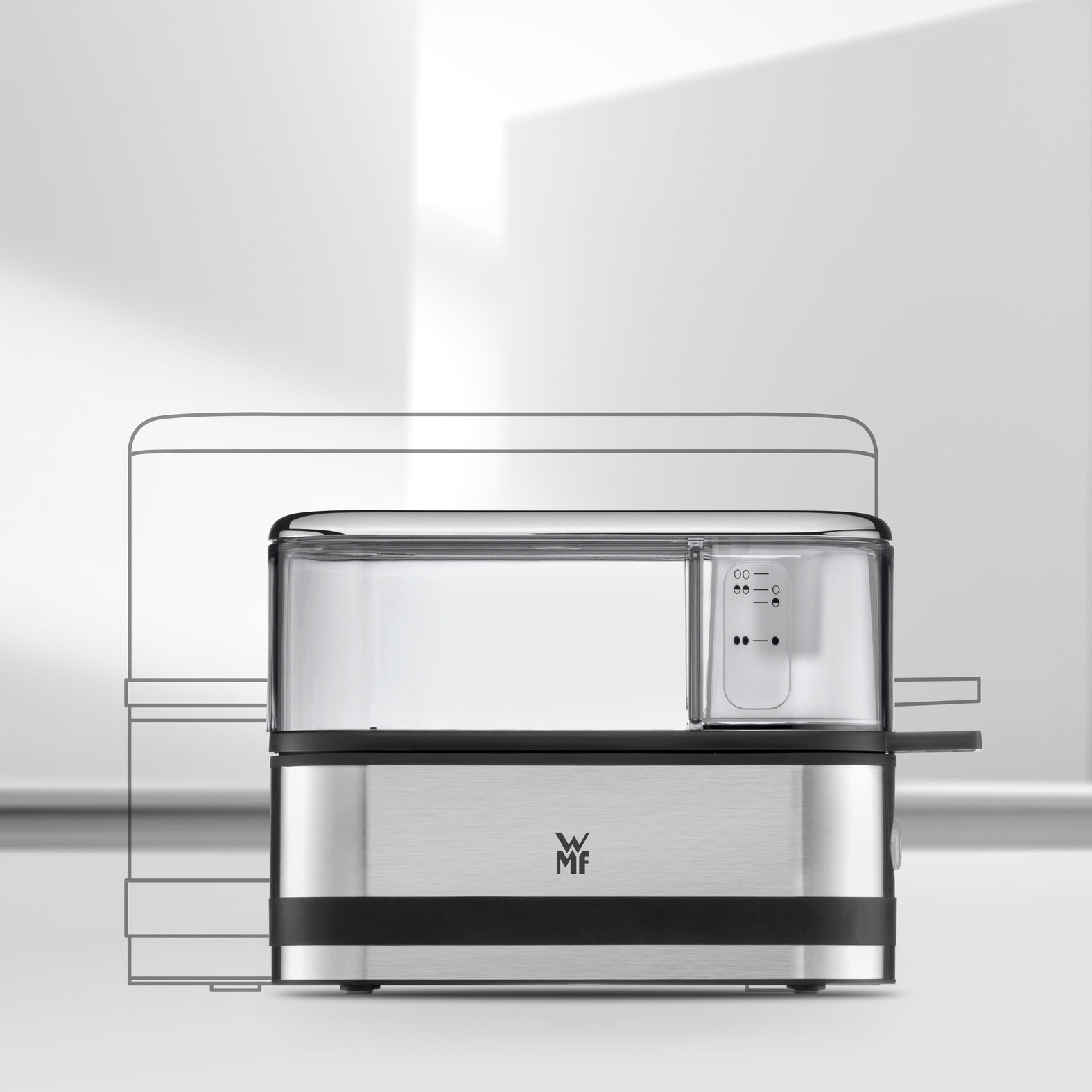 WMF Eierkocher »KÜCHENminis® 2-Eier-Kocher, integrierter Wasserdosierer und Eipick« für 2 Stk. Eier 250 W hochwertiges Chromargan und langlebiges Tritan, Grifffläche