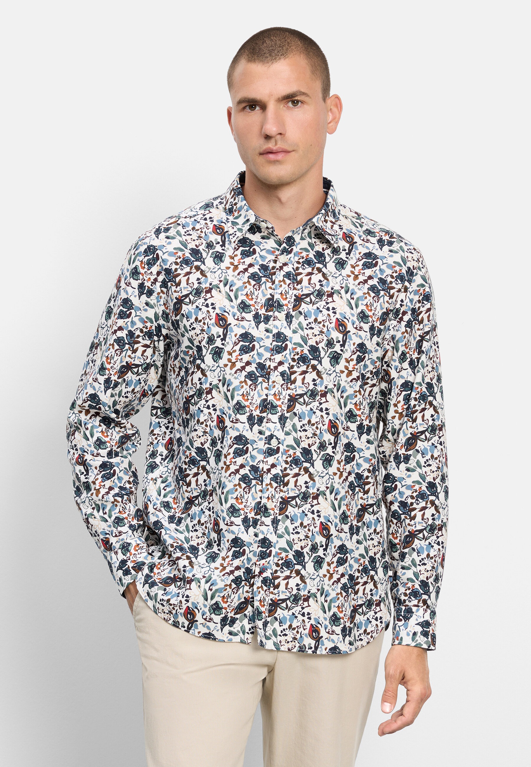 OLYMP Langarmhemd "OLYMP Casual, Regular Fit, Kent"