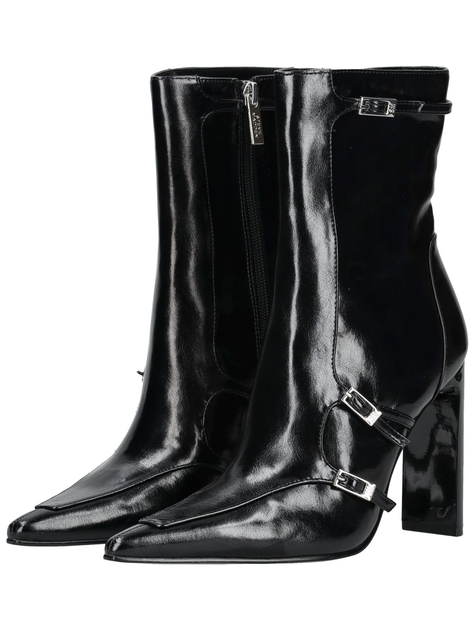 Stiefelette STEVE MADDEN "STEVE MADDEN Stiefelette Lederimitat", Damen, Gr. 40, schwarz, Lederimitat, Schuhe Stiefelette 3