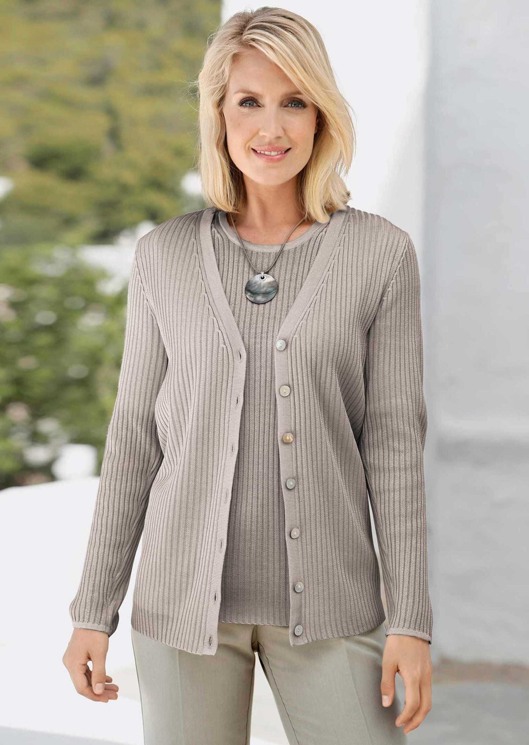 GOLDNER Strickjacke »Pflegeleichte Strickjacke in hochwertiger Rippenstruktur«