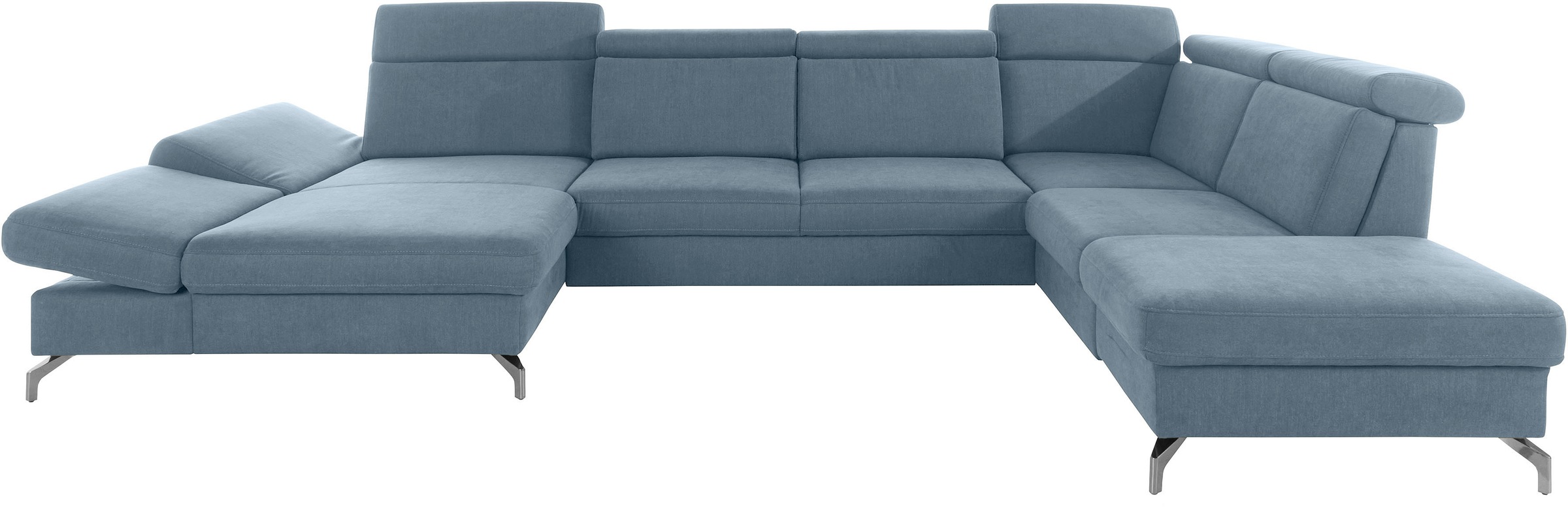 sit&more Wohnlandschaft »Brisbane U-Form«, Fußhöhe 12 cm, inklusive Sitztiefen-, Armteil- und Kopfteilverstellung