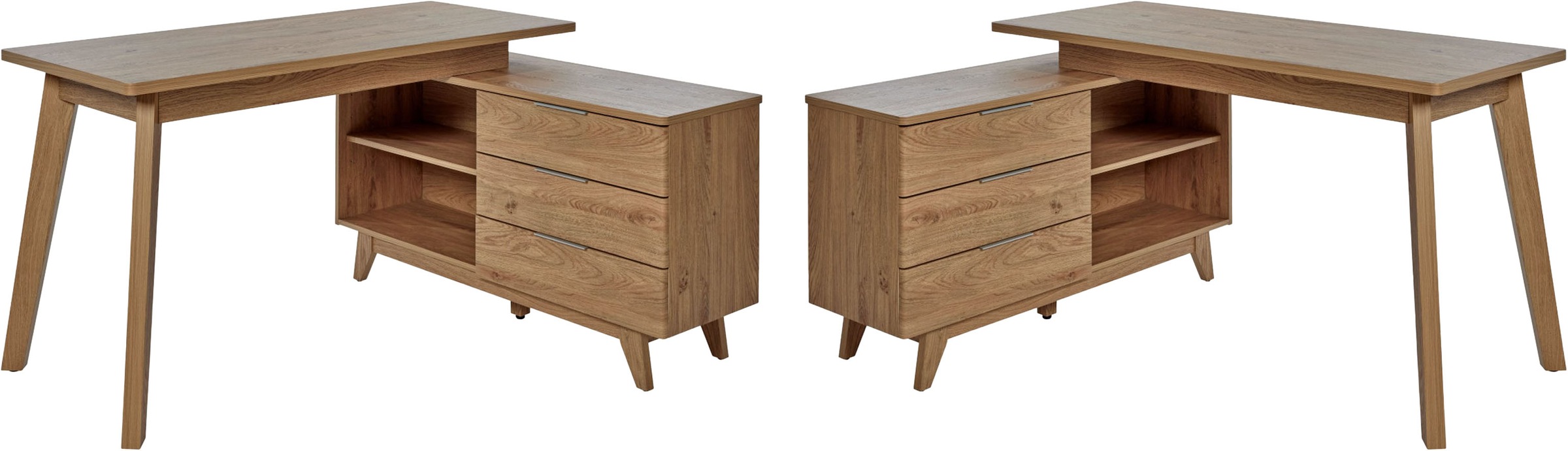 Jahnke Eckschreibtisch »LIBRE D 240 E«, (1 St.), wechselseitig montierbar, Breite ca. 140 cm