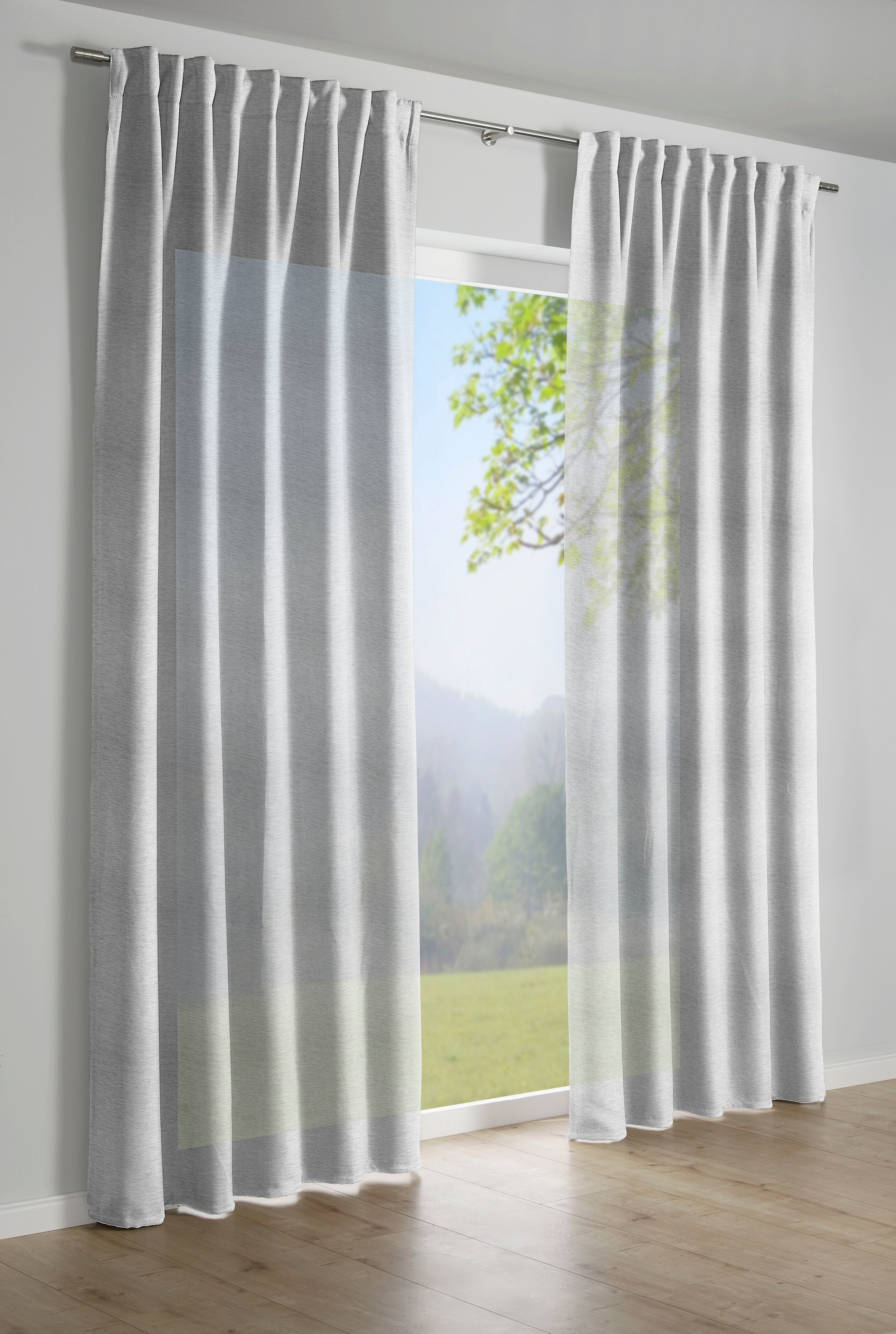 GARDINIA Vorhang "Jaquard-Voile" verdeckte Schlaufen 1 Stk. tlg. Stoff Jaqu günstig online kaufen