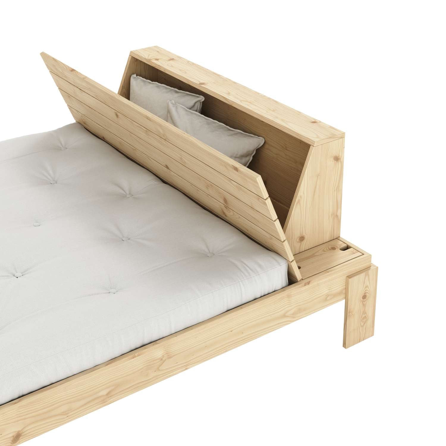 Karup Design Stauraumbett »Layers Bed Headboard, Bettgestell mit Stauraumkopfteil, mehrere Größen«, inkl. Lattenrost, excl. Matratze, FSC®-zertifiziertes Massivholz