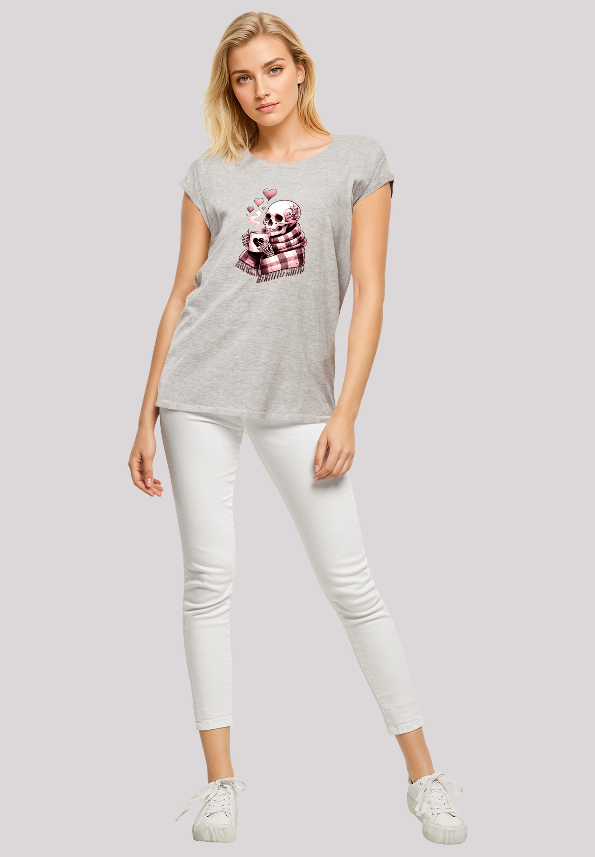 F4NT4STIC T-Shirt »Cozy Winter Skelett«, Premium Qualität