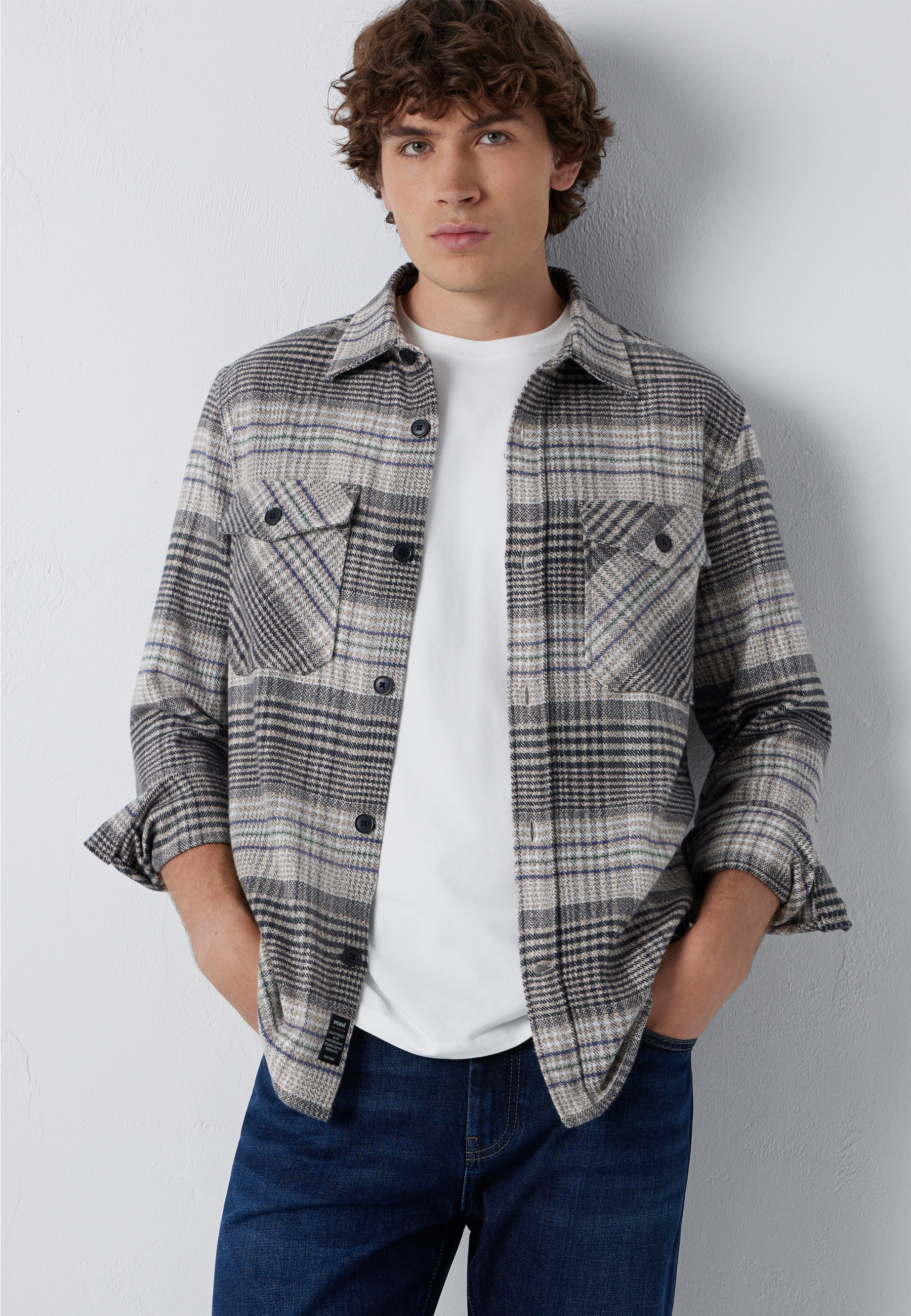 Mavi Langarmhemd "CHECK SHIRT" Karo Overshirt