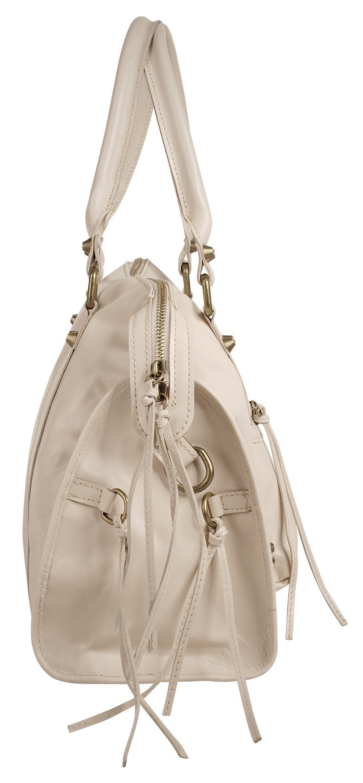 Shopper FORTY, Damen, Gr. B/H/T: 38cm x 25cm x 14cm onesize, beige, Leder, leicht glänzend, unifarben, Taschen Shopper, echt Leder, Made in Italy 3