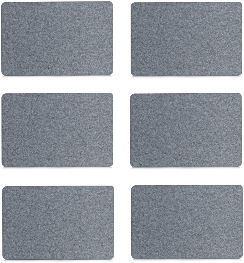 ZELLER PRESENT Platzset, B/L: 30cm x 45cm, 6 Stk., Filz, rechteckig, grau, Platzsets, hochwertige Filzmatte