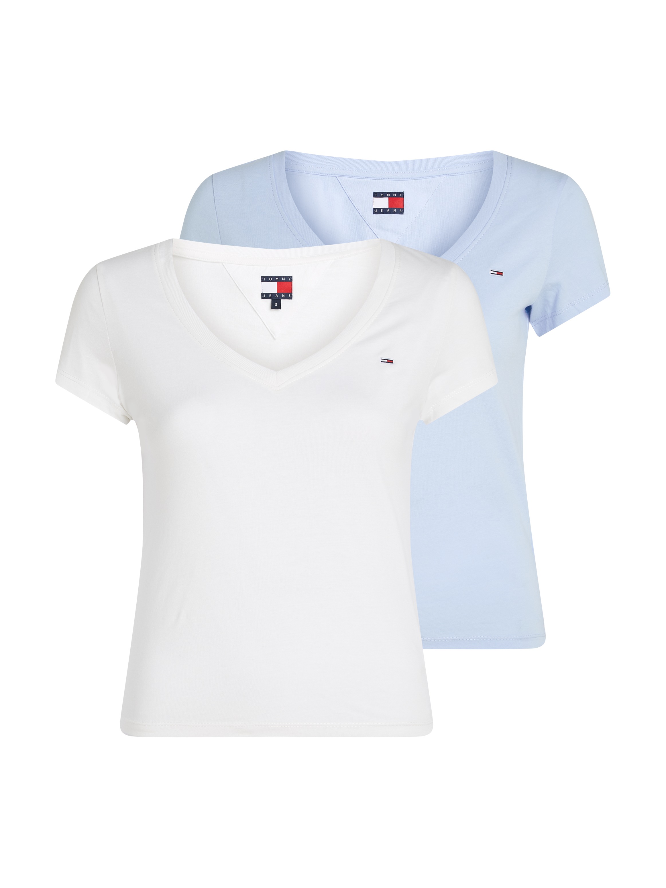 Tommy Jeans T-Shirt "TJW 2PACK V-NECK TEE", mit Logostickerei günstig online kaufen