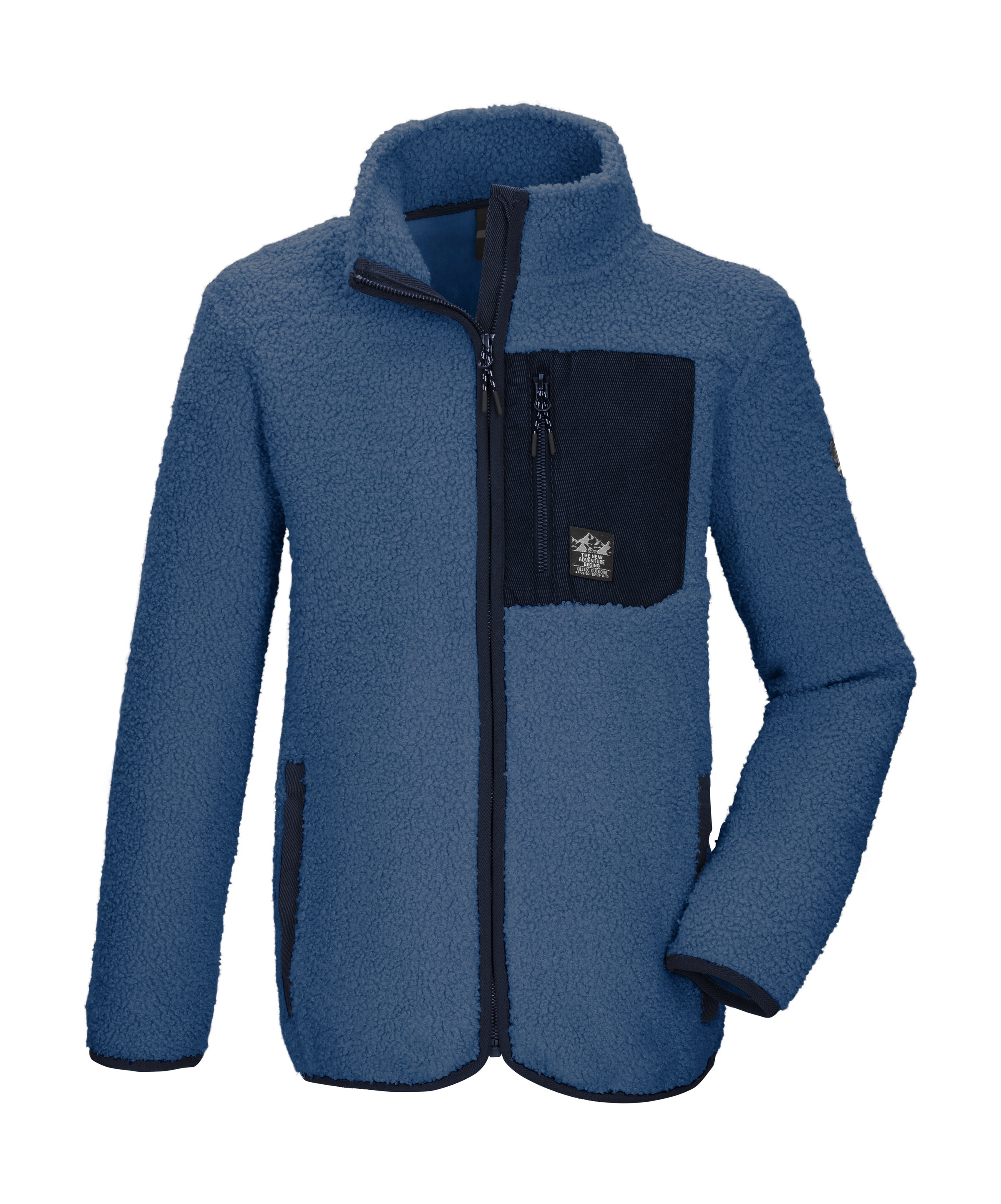 Killtec Fleecejacke "KOW 144 BYS FLC JCKT" Weiche Sherpa Fleecejacke mit Kinnschutz und Stauraum