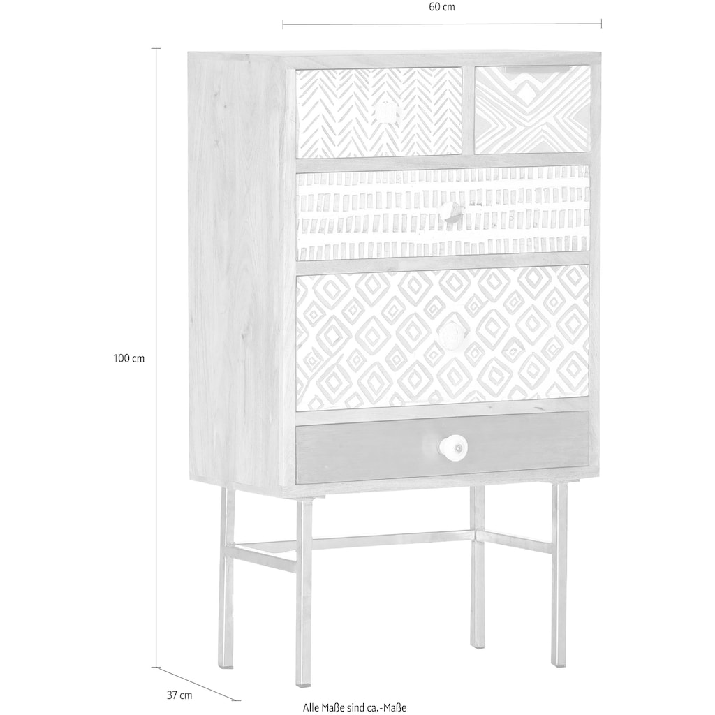 Gutmann Factory Kommode »Linea«, mit detailreichen Verzierungen, Shabby Chic, Vintage