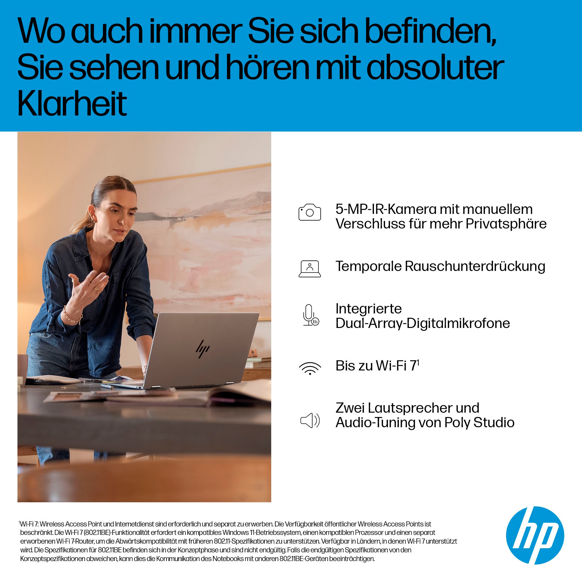HP Convertible Notebook »OmniBook X Flip 16-ar0078ng«, 40,6 cm, / 16 Zoll, Intel, Core Ultra 7, 1000 GB SSD