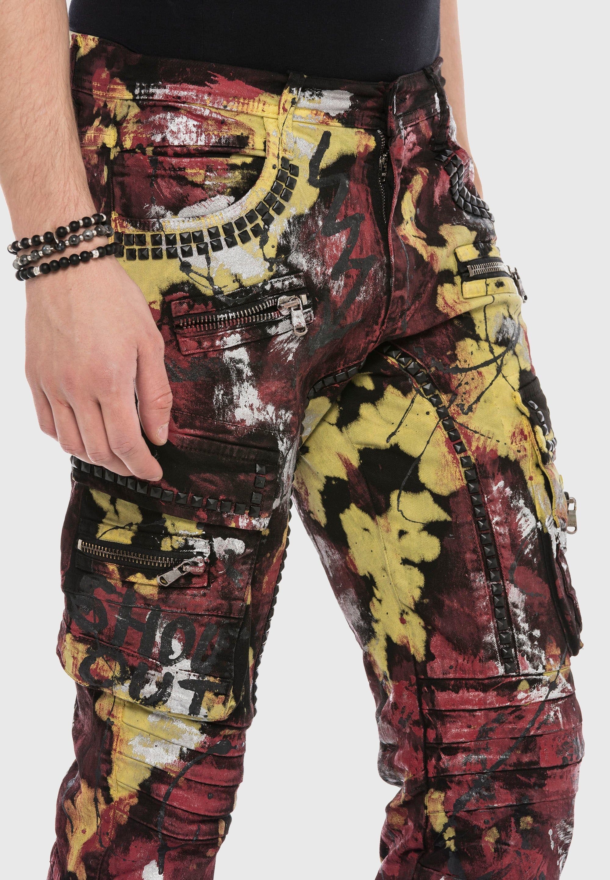 Cipo & Baxx 5-Pocket-Jeans »Jeans«, mit farbenfrohem Print