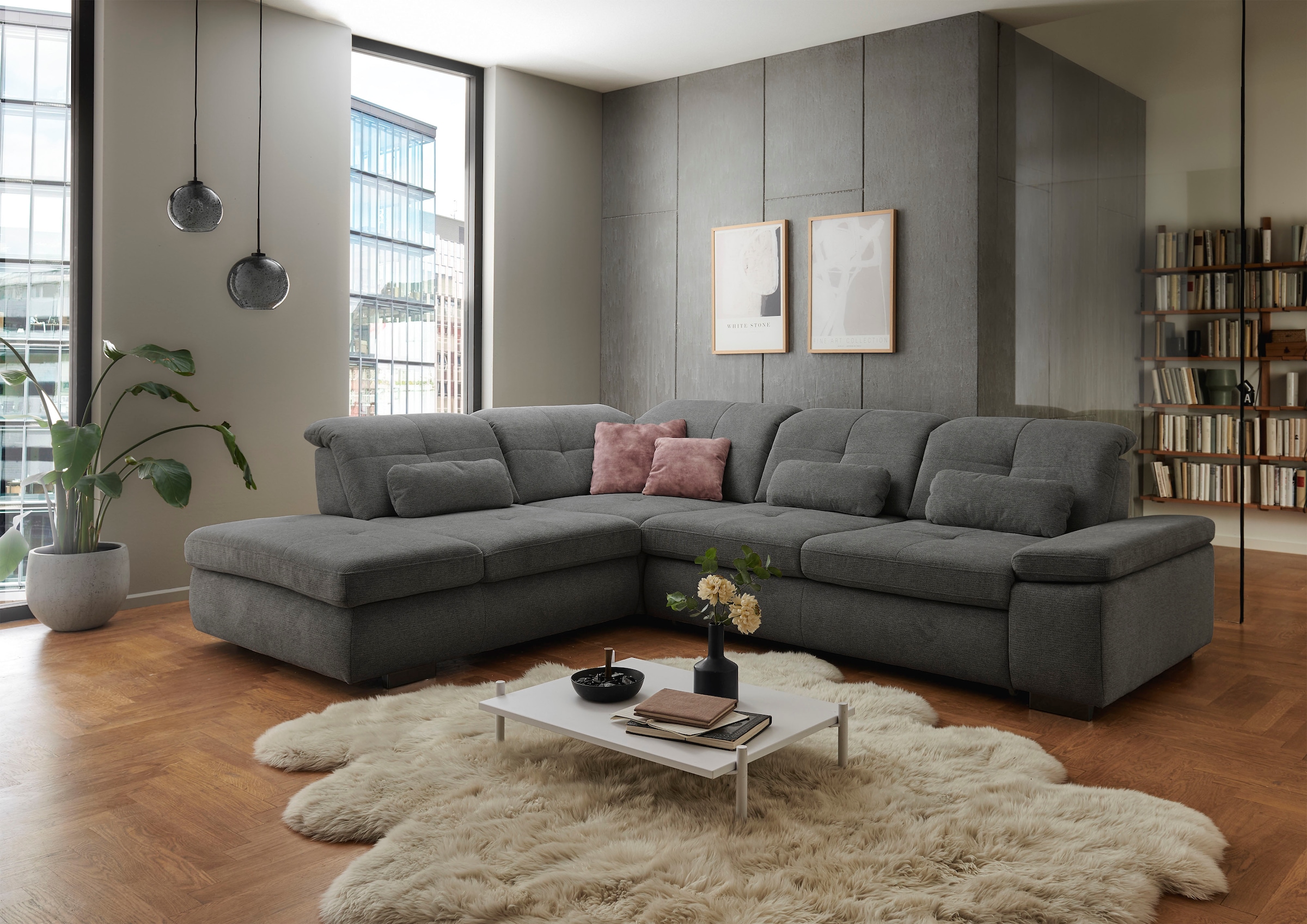 Die PlanBar Ecksofa »MP-IN16012 L-Form Kaltschaum-Polsterung«, inkl. Sitztiefenverstellung, optional mit Funktionen