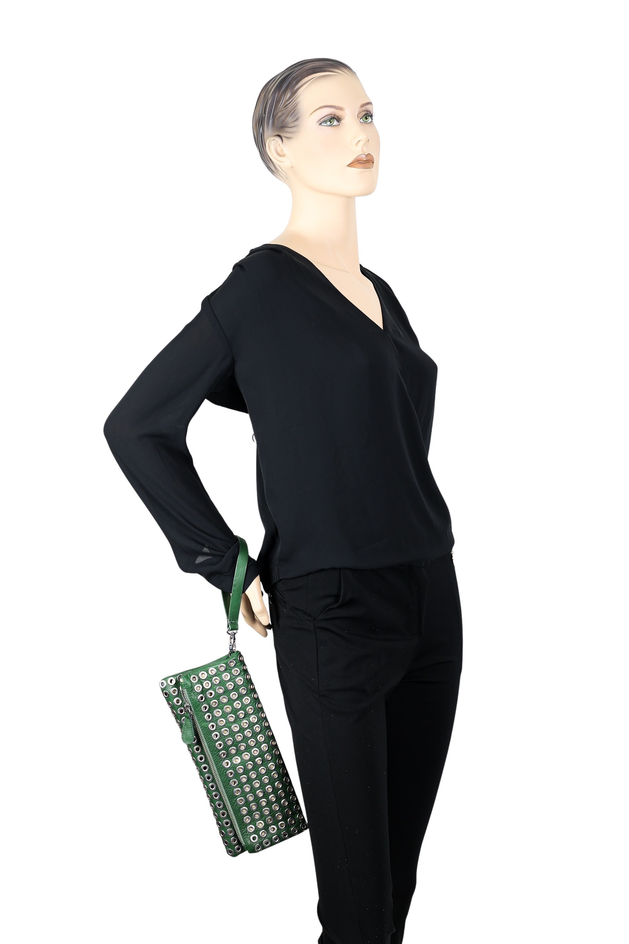 COLLEZIONE ALESSANDRO Clutch »Hornet«, aus Leder, Clutch mit Nieten