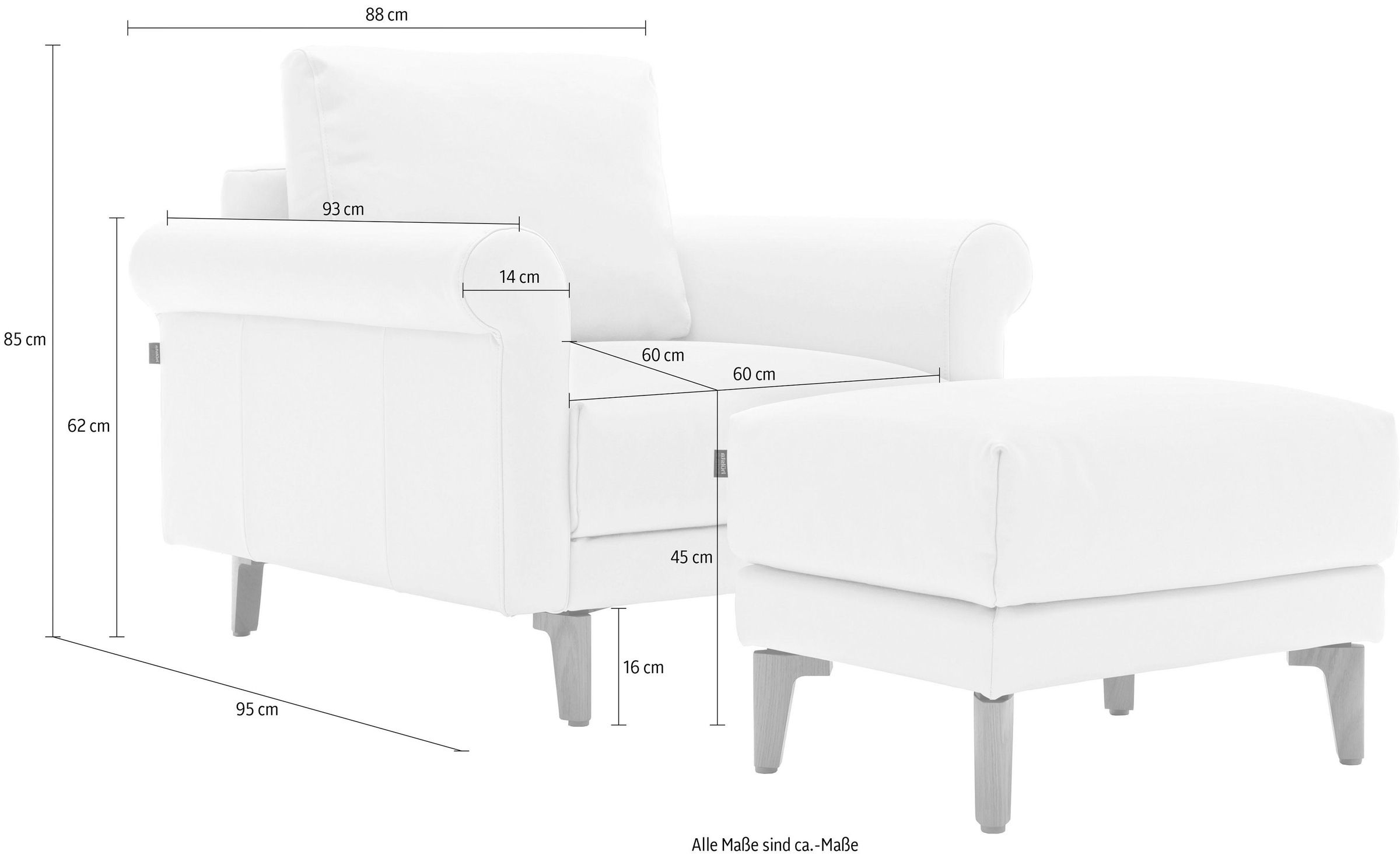 Creation BY ROLF BENZ Sessel »CR.450, Designsessel, Loungesessel«, modern Landhaus, mit tollem Sitzkomfort, Breite 88 cm, Fuß Nussbaum