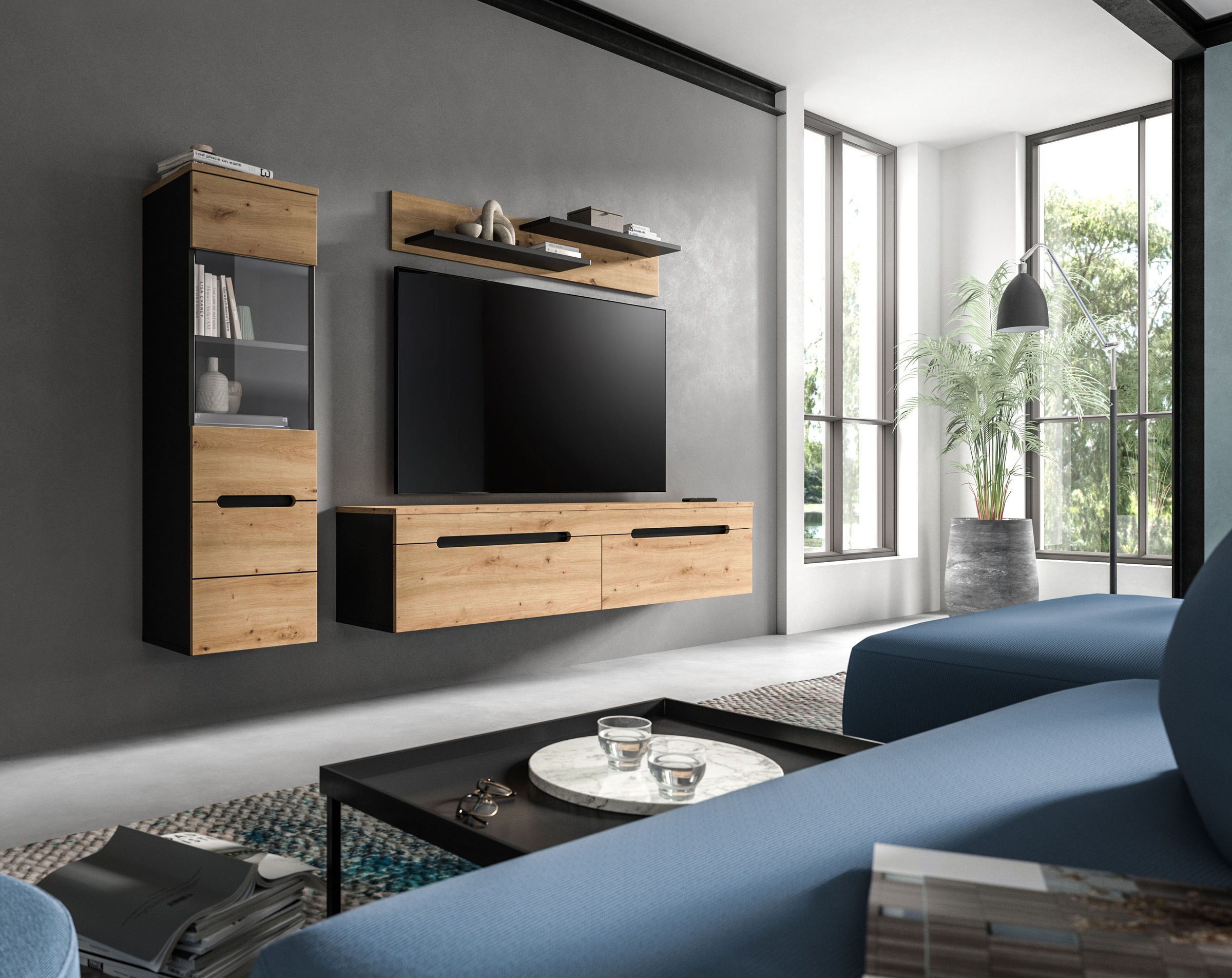 Home affaire Wohnwand "REHAT, TOPSELLER, 3-teilig, wahlweise stehend und hä günstig online kaufen