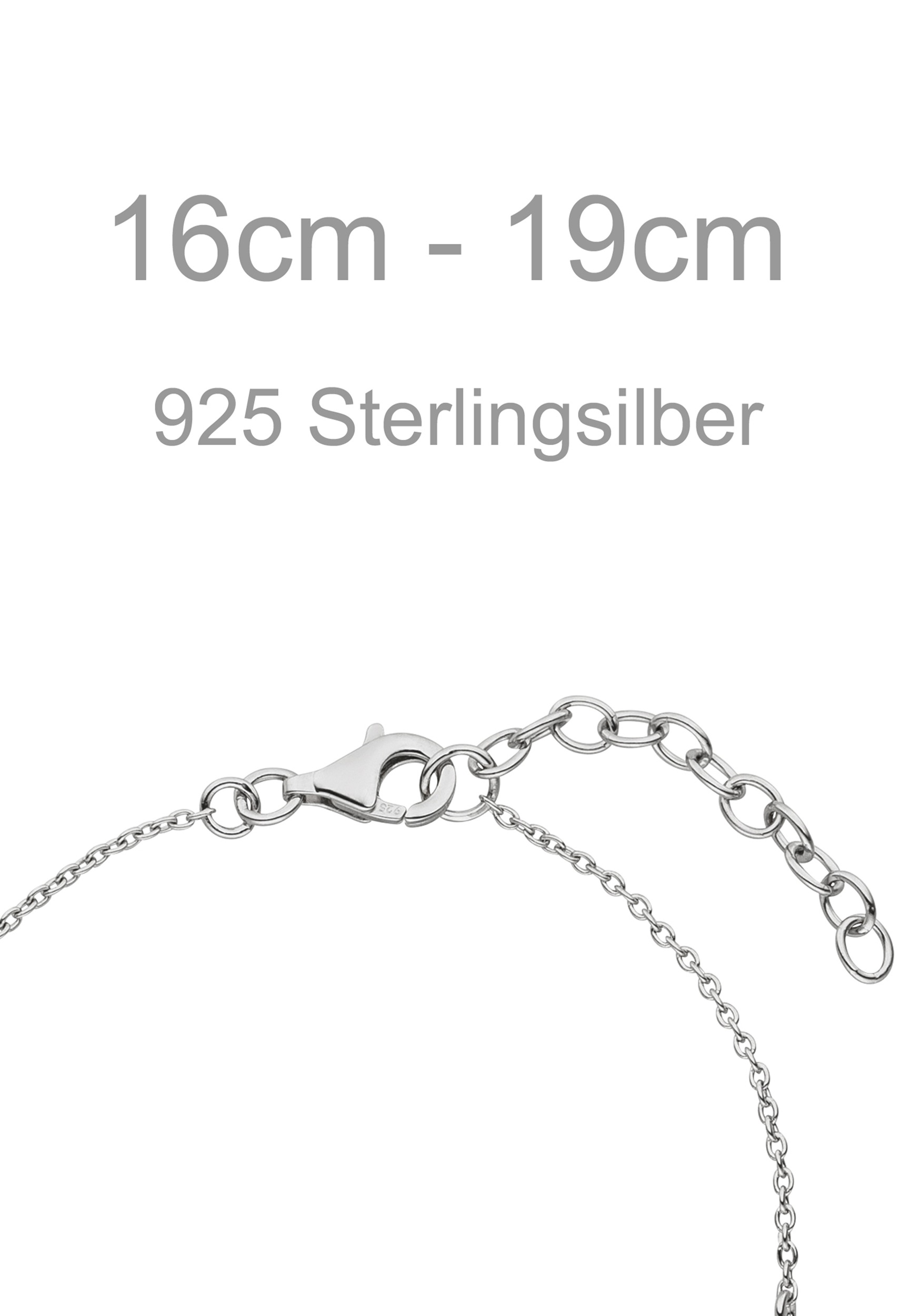 JOBO Armband »Silberarmband mit Plättchen« 925 Silber rhodiniert 19 cm