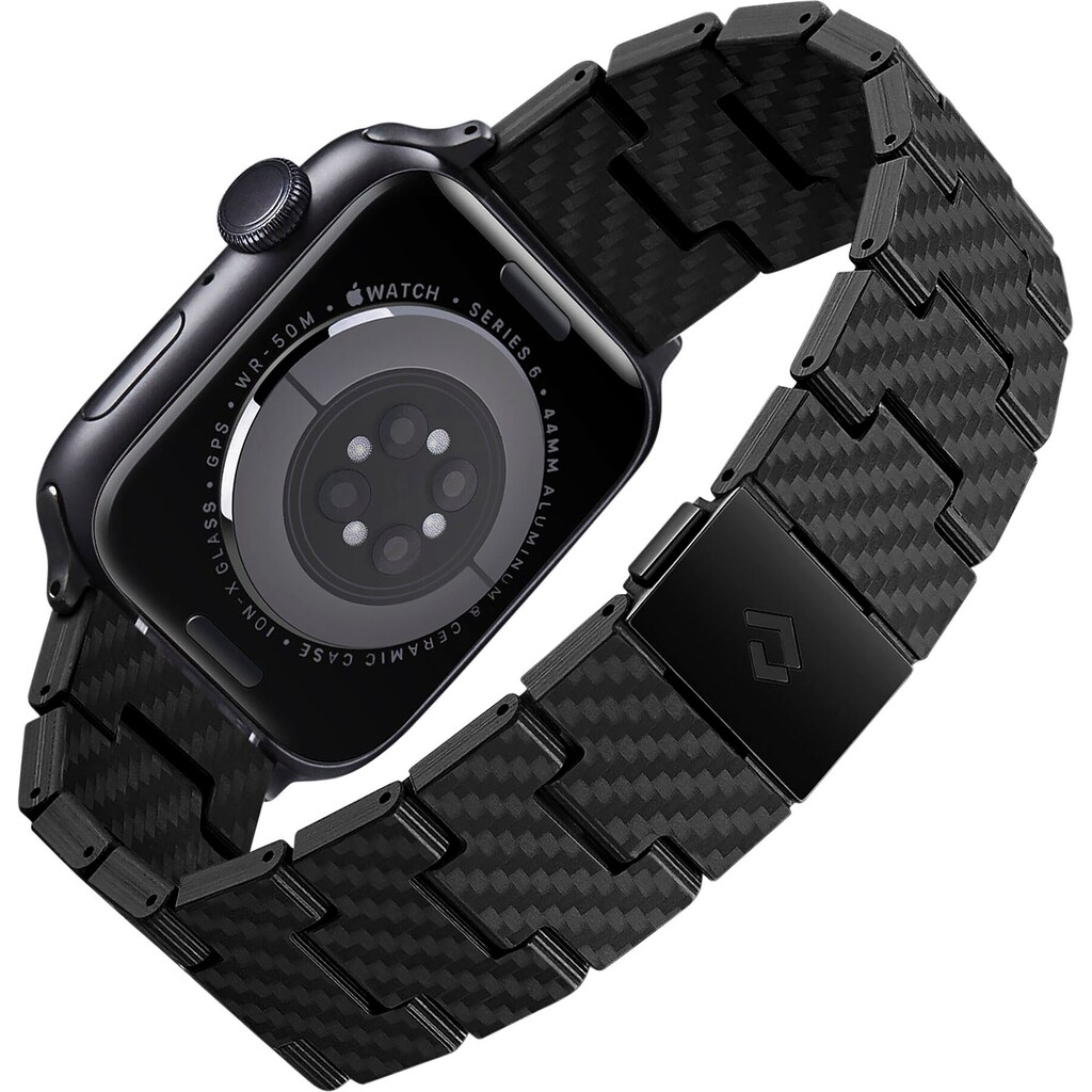 Pitaka Smartwatch-Armband »Carbon Fiber Link Bracelet Retro Band 42-44mm«, (1 tlg.)