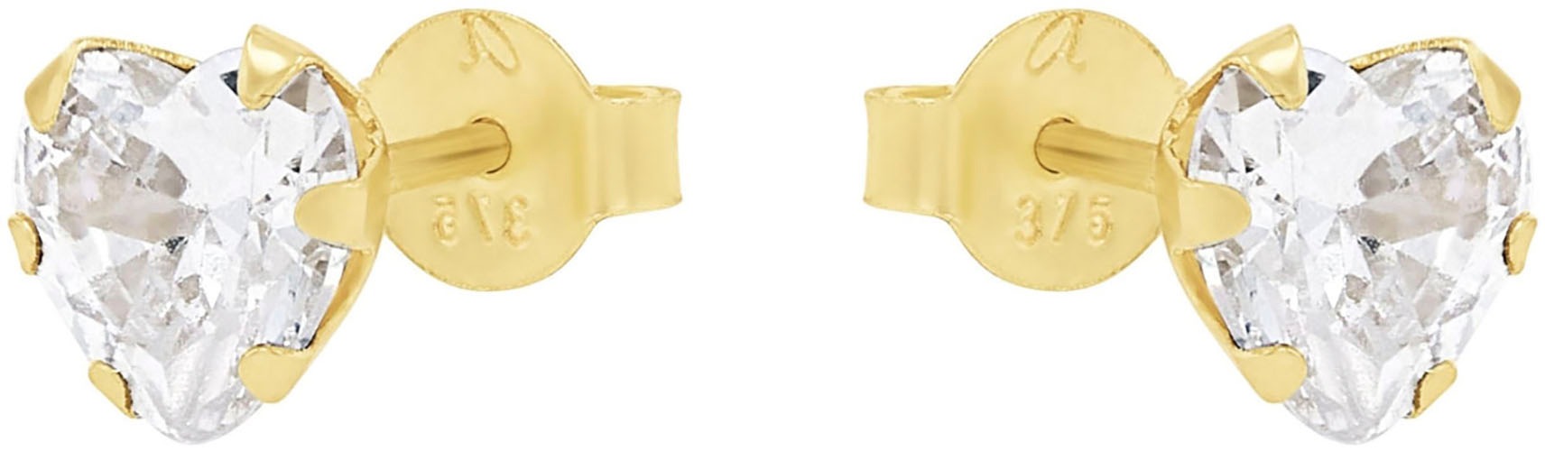 Amor Paar Ohrstecker »Herz, 2013366«, mit Zirkonia (synth.)
